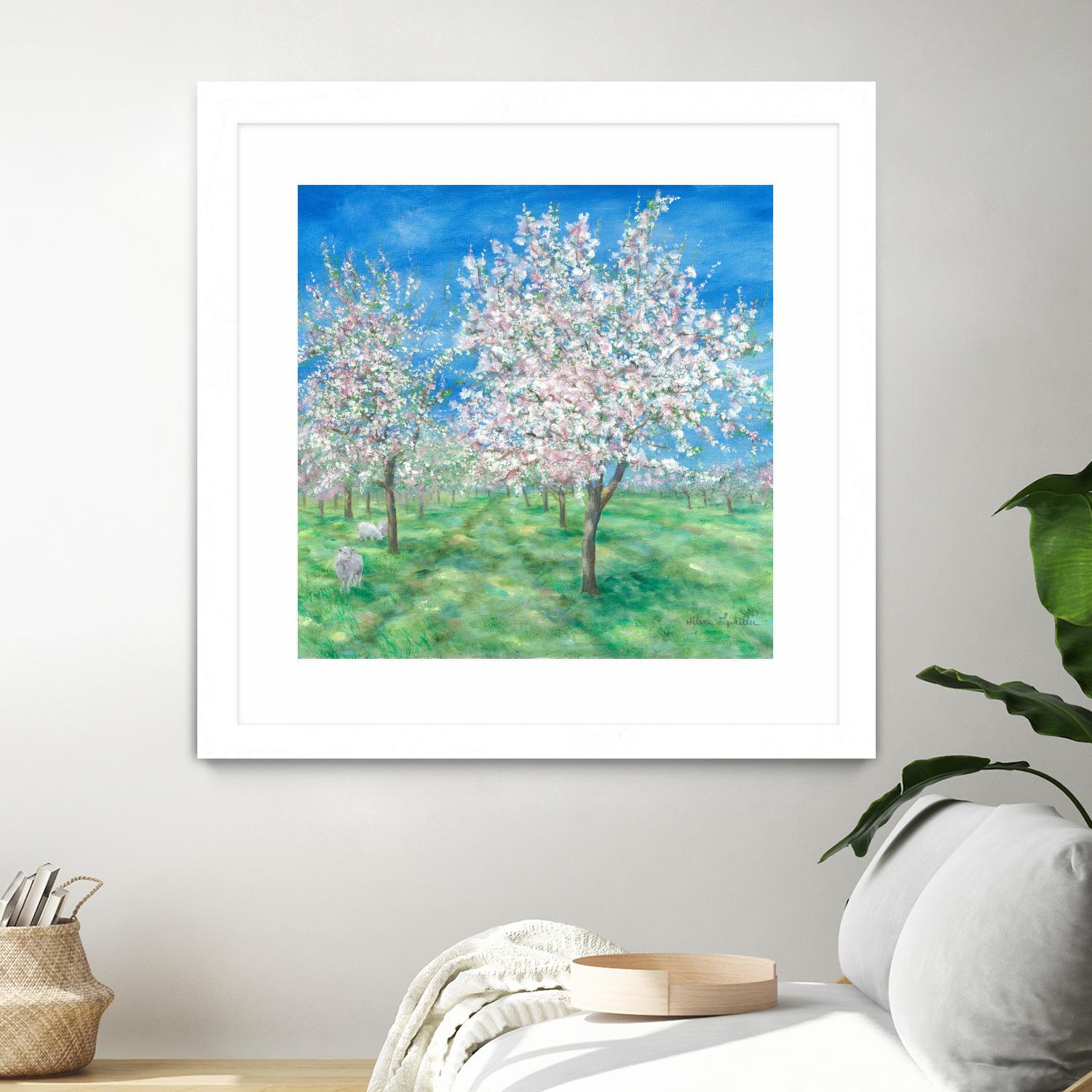 Le Verger en fleurs by Hélène Léveillée on GIANT ART - green landscape arbre en fleur
