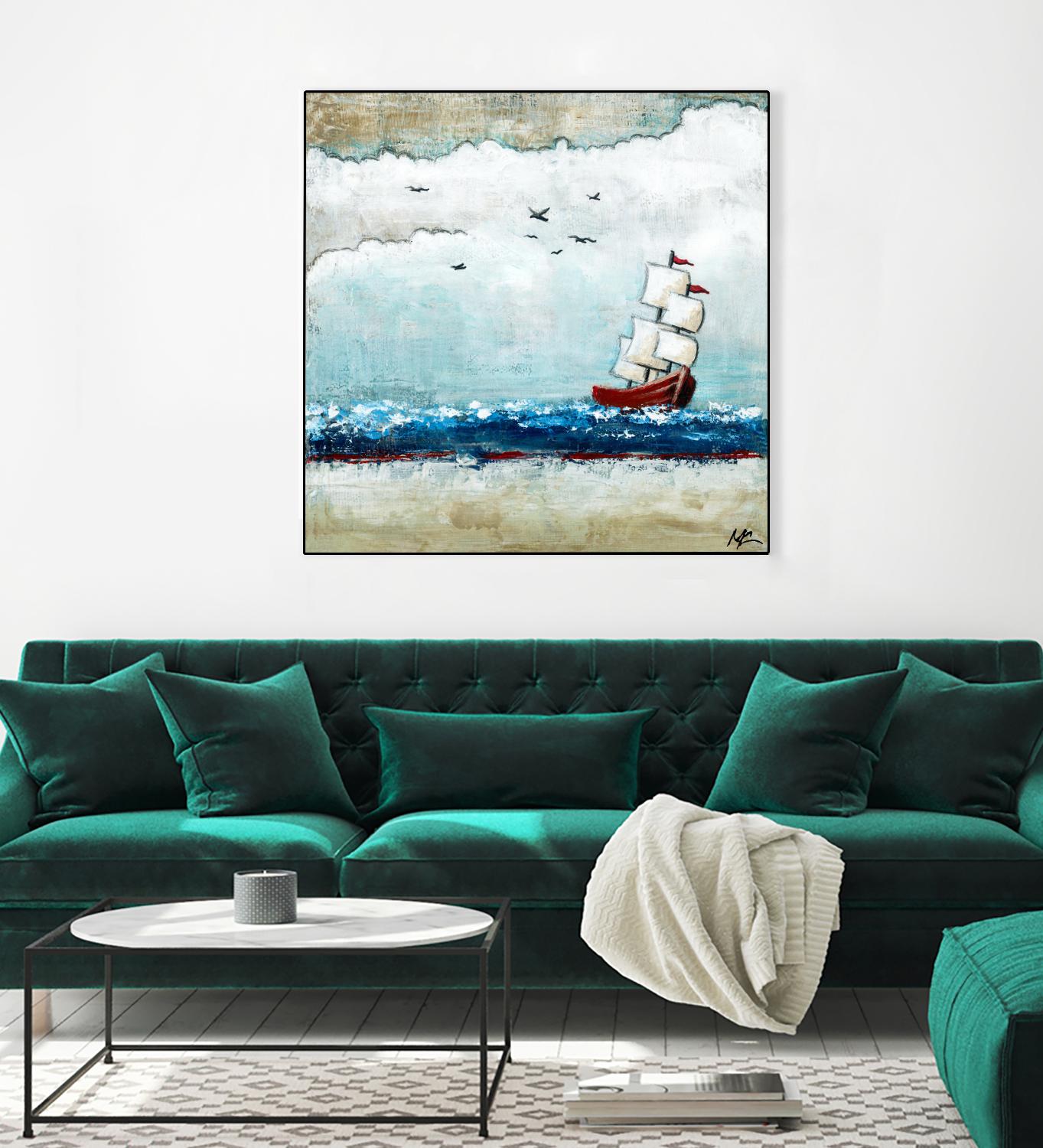 Vents et marées by Marie Claprood on GIANT ART - white sea scene