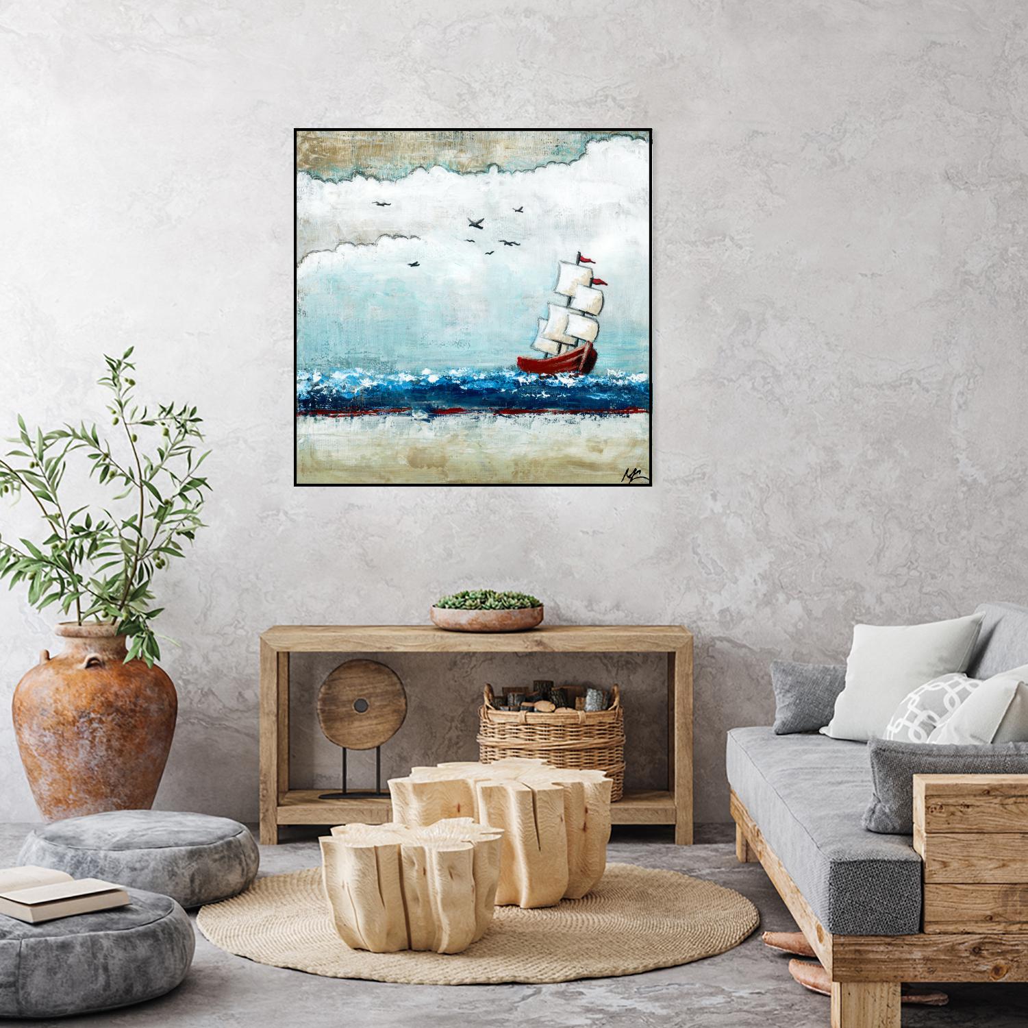 Vents et marées by Marie Claprood on GIANT ART - white sea scene