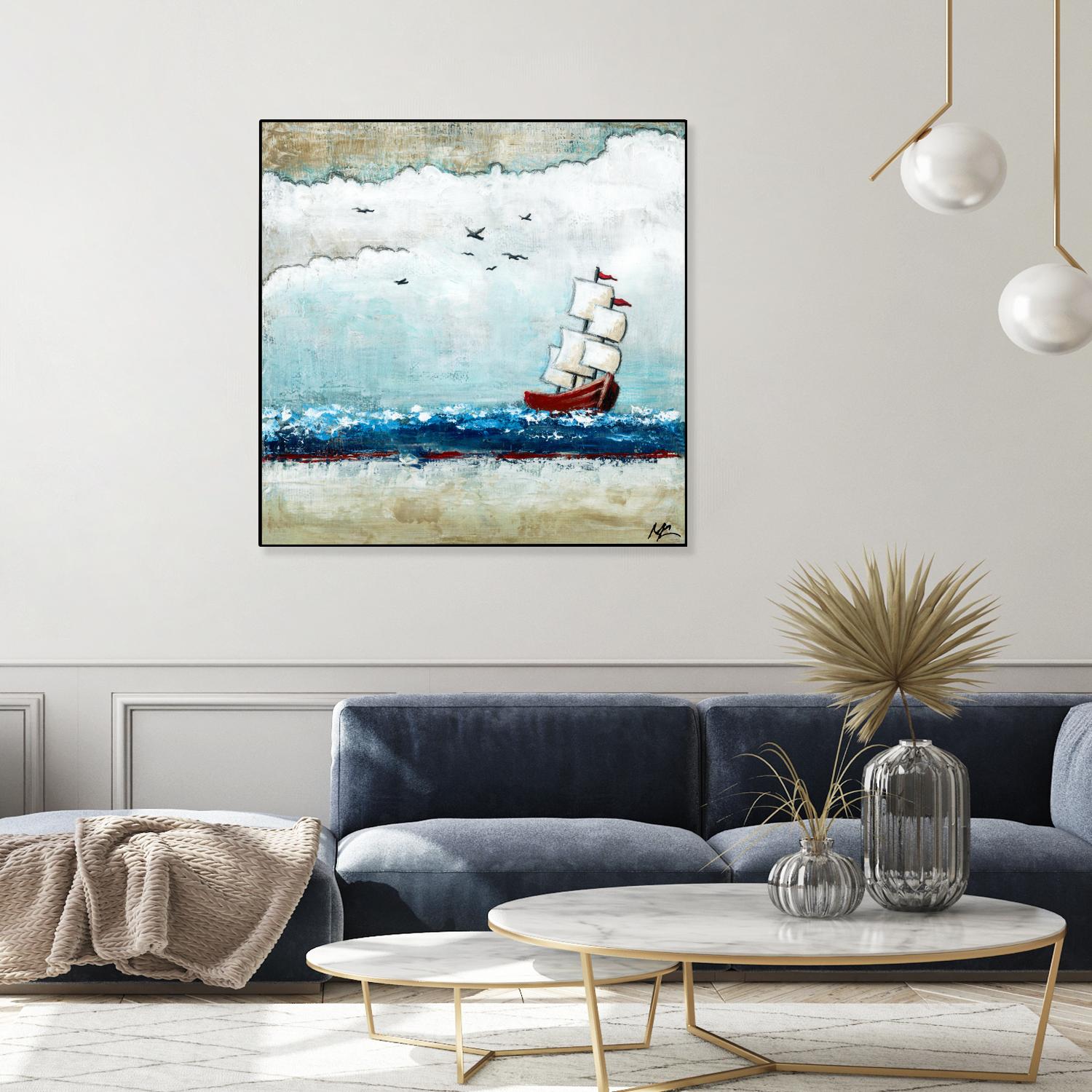 Vents et marées by Marie Claprood on GIANT ART - white sea scene