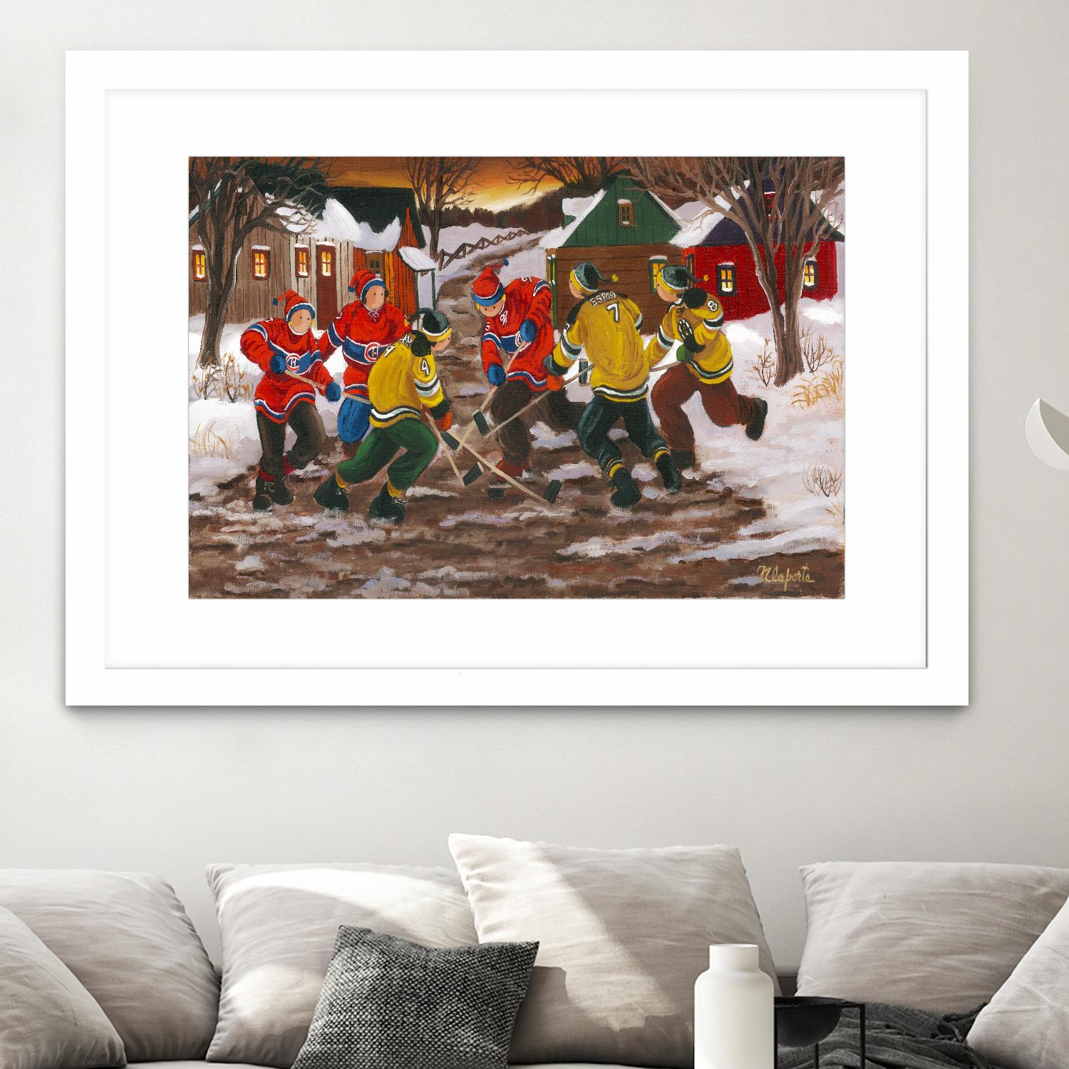 Jusqu'au printemps by Nicole Laporte on GIANT ART - red figurative hockey