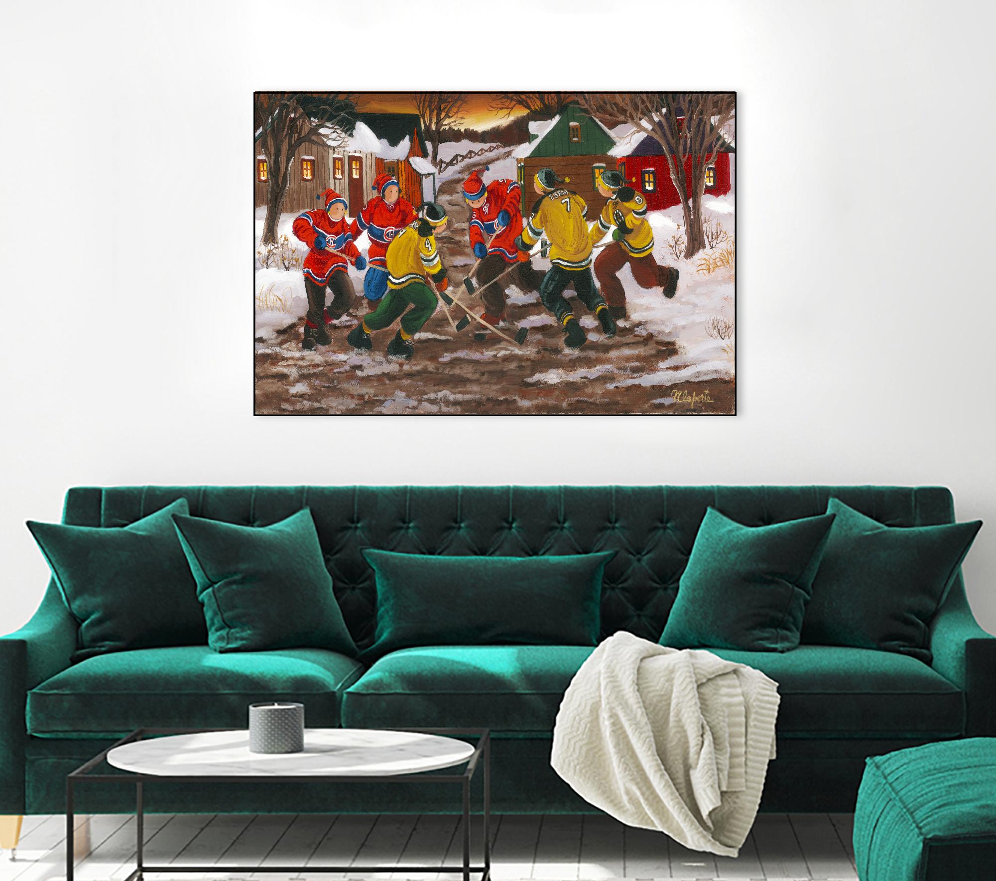 Jusqu'au printemps by Nicole Laporte on GIANT ART - yellow winter scenes