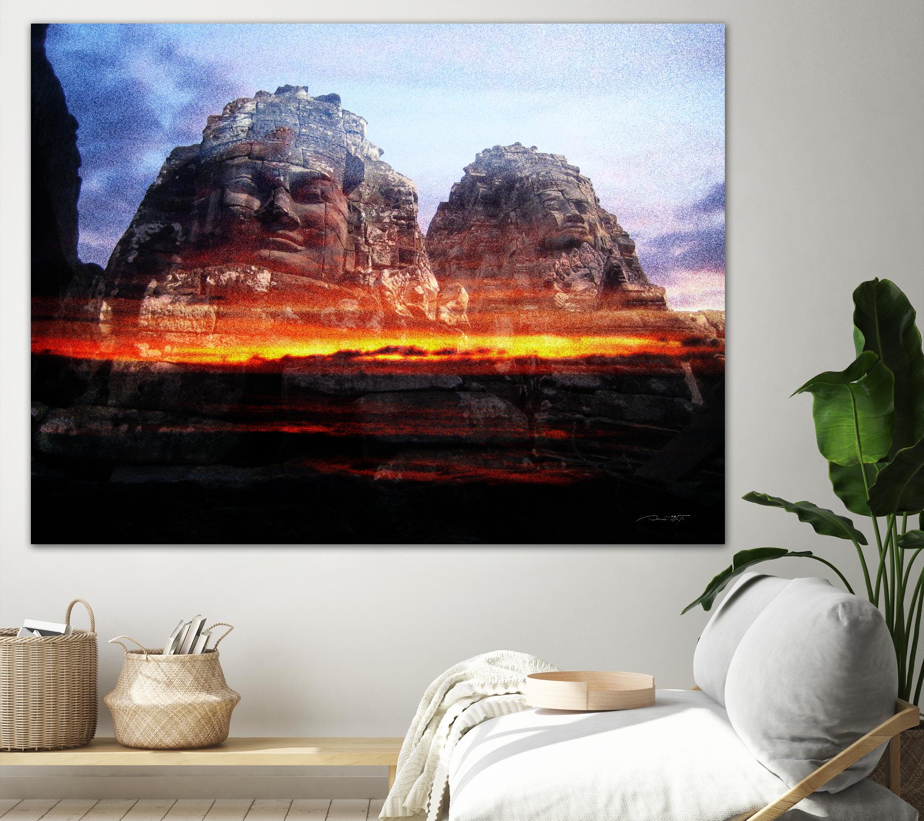 Cambodi Faces Fire by Daniel Stanford on GIANT ART - black photo art