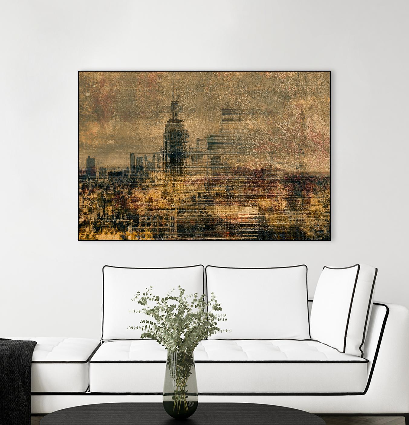 City building I by Jean-François Dupuis on GIANT ART - yellow city scene