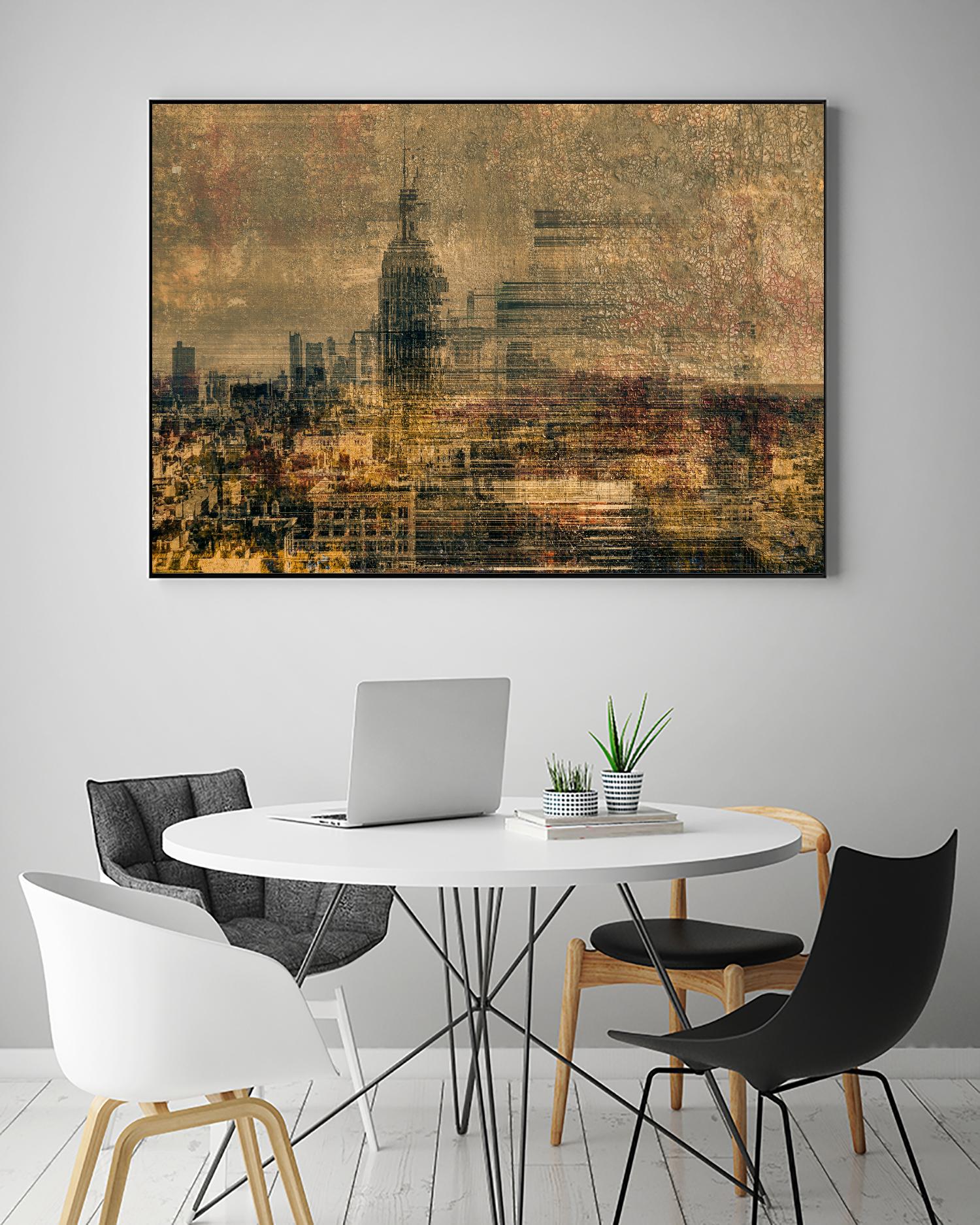 City building I by Jean-François Dupuis on GIANT ART - yellow city scene