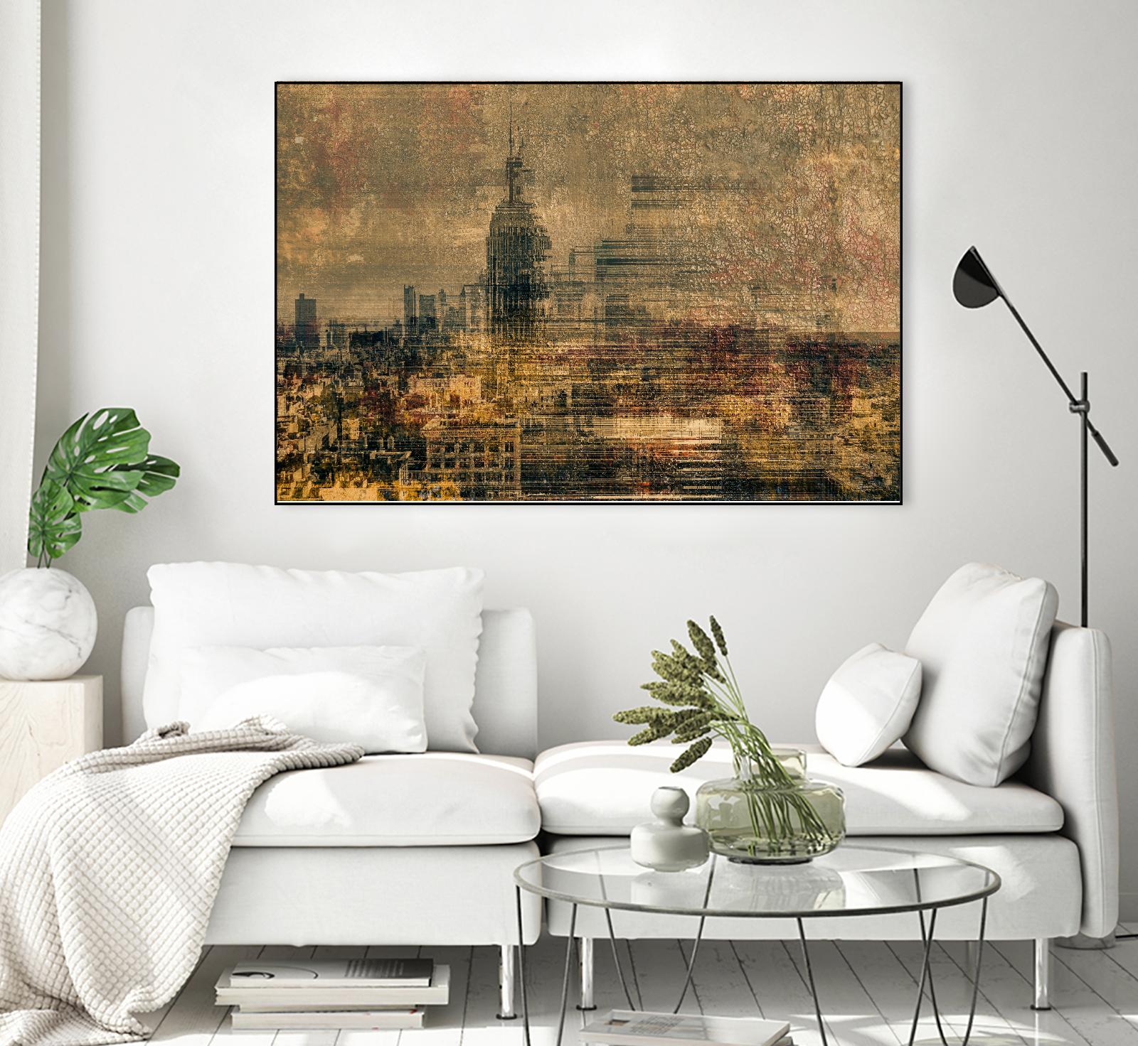 City building I by Jean-François Dupuis on GIANT ART - yellow city scene
