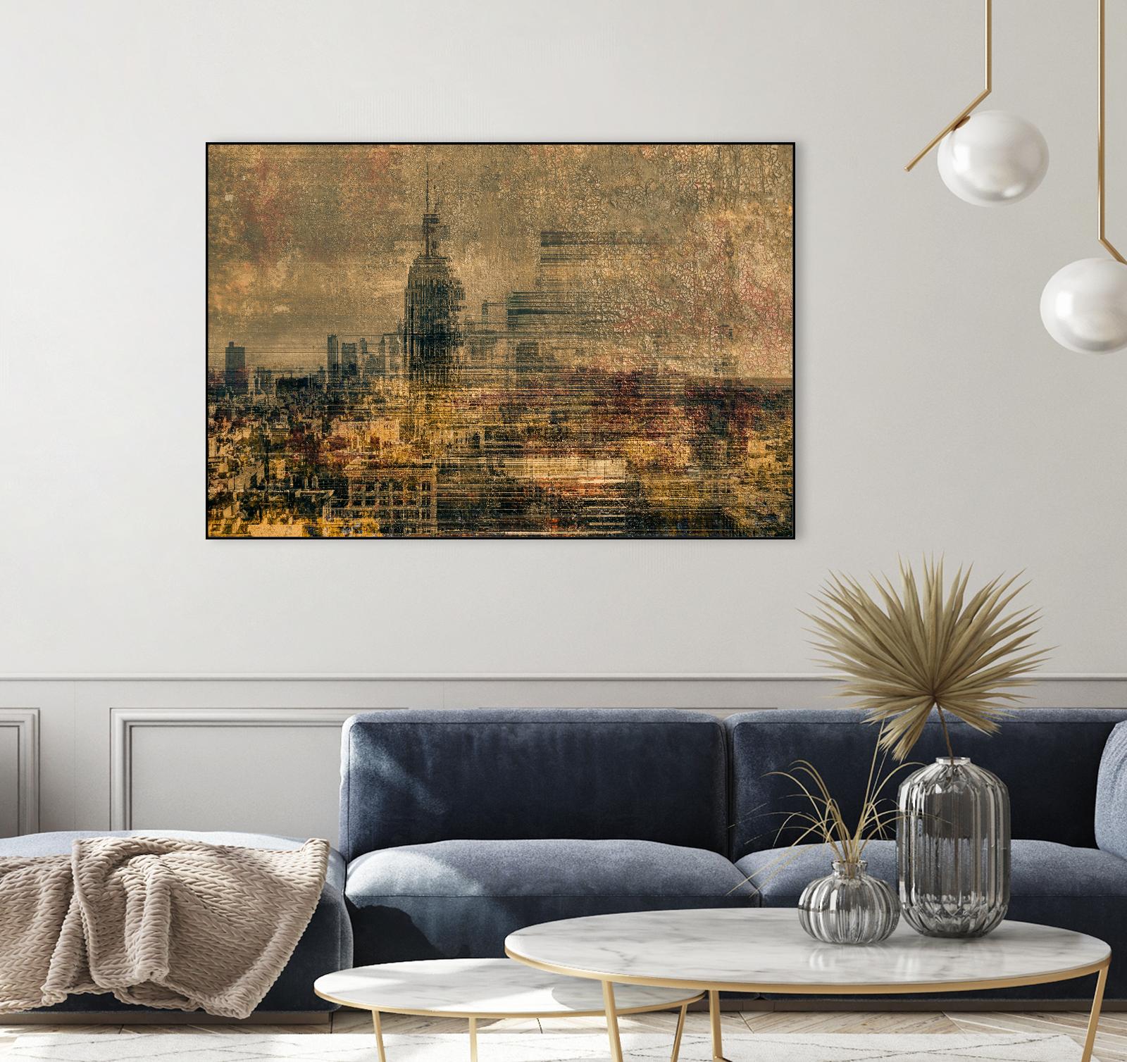 City building I by Jean-François Dupuis on GIANT ART - yellow city scene