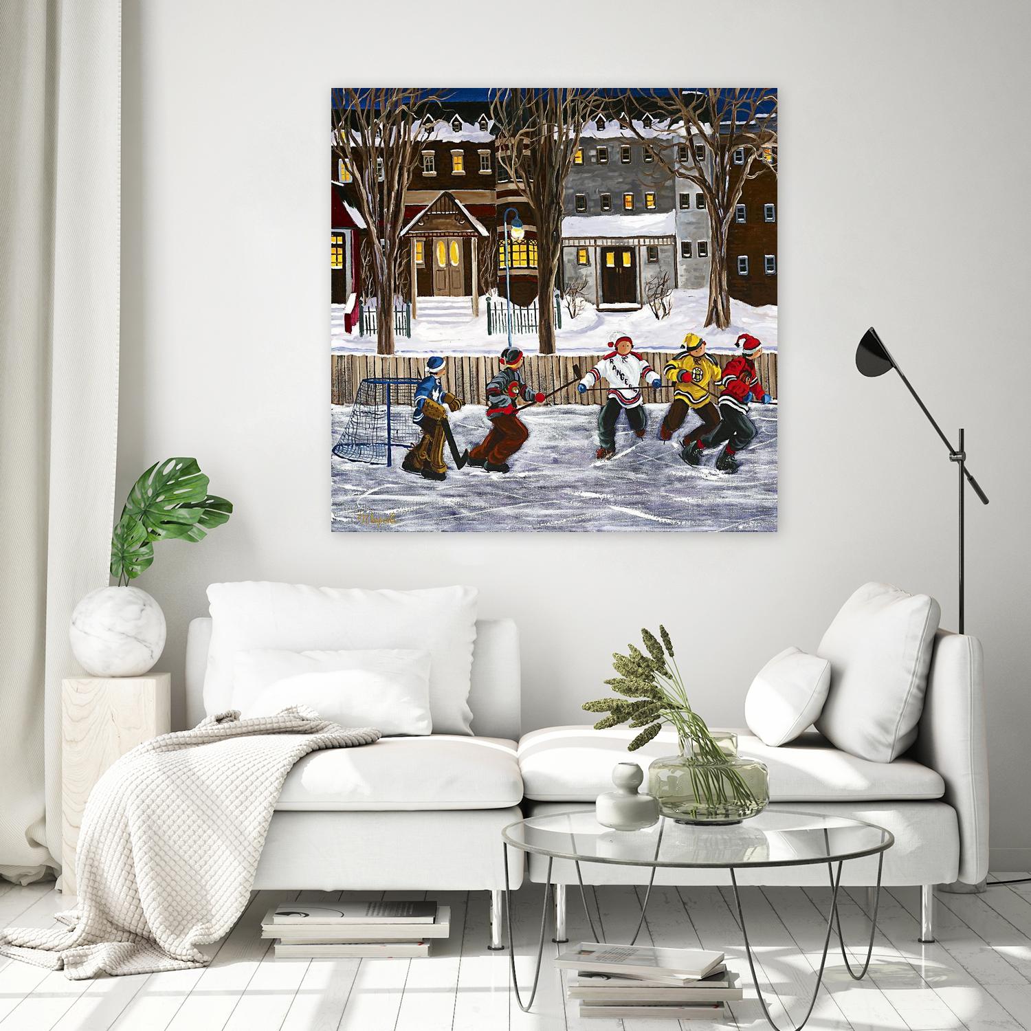 Sans titre by Nicole Laporte on GIANT ART - red winter scenes artistes du québec