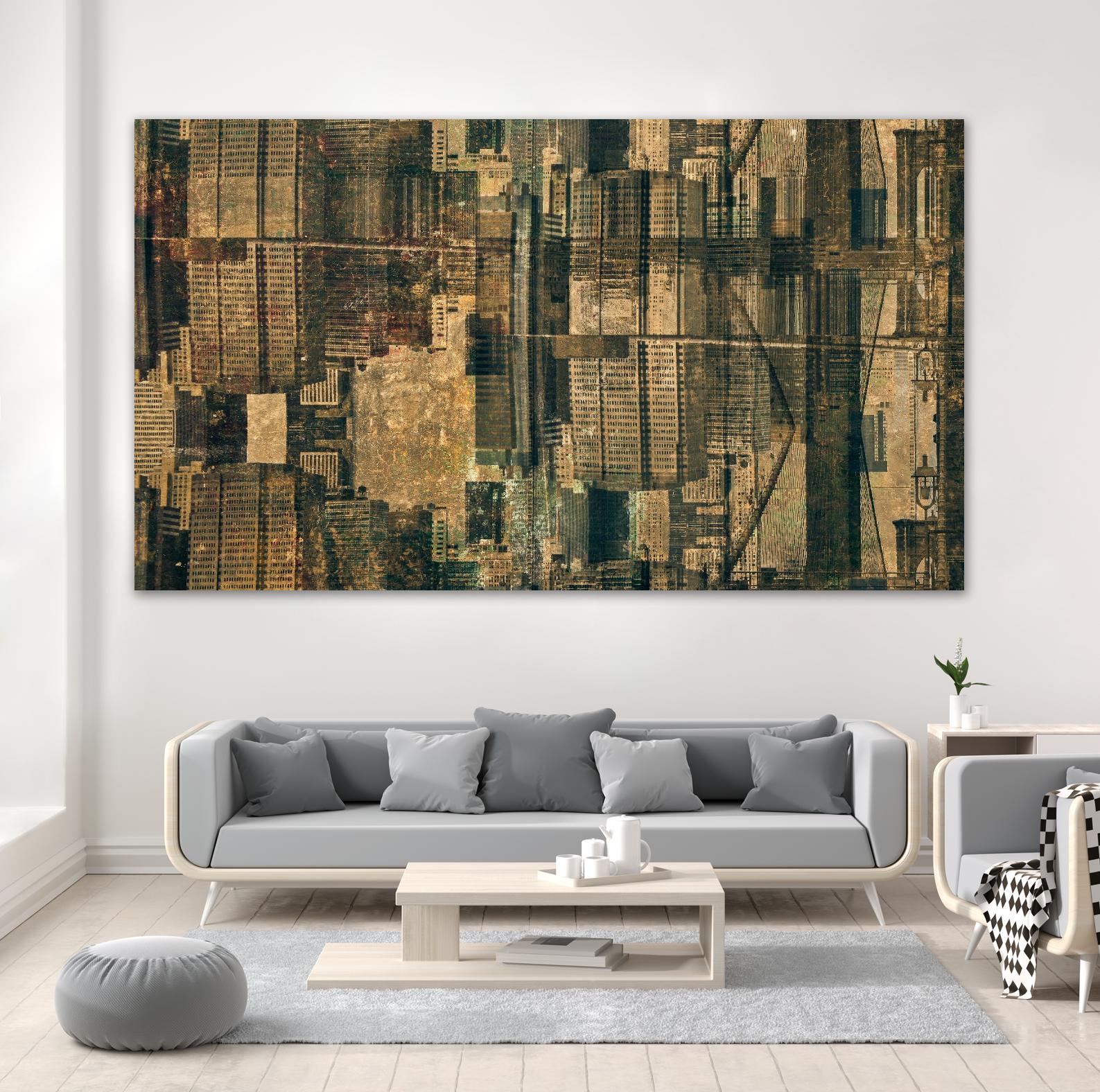Urban Patchwork II by Jean-François Dupuis on GIANT ART - beige city scene