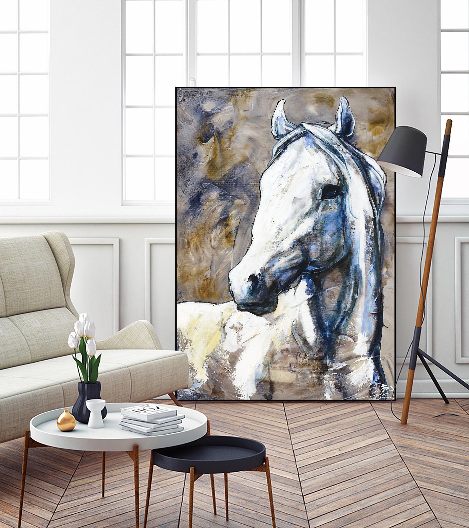 Lily of the valley by Marie Andrée Leblond on GIANT ART - beige animals horse