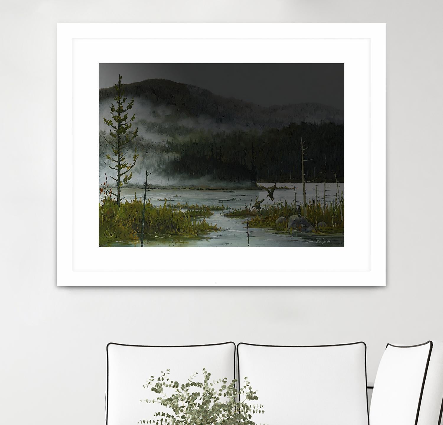 Le lac vaseau by Yvon Lemieux on GIANT ART - green landscape
