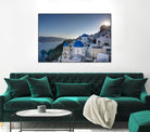 Beautiful blue domes of Santorini, Greece by Nick Jackson on GIANT ART - blue photographe