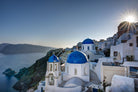 Beautiful blue domes of Santorini, Greece by Nick Jackson on GIANT ART - blue photographe