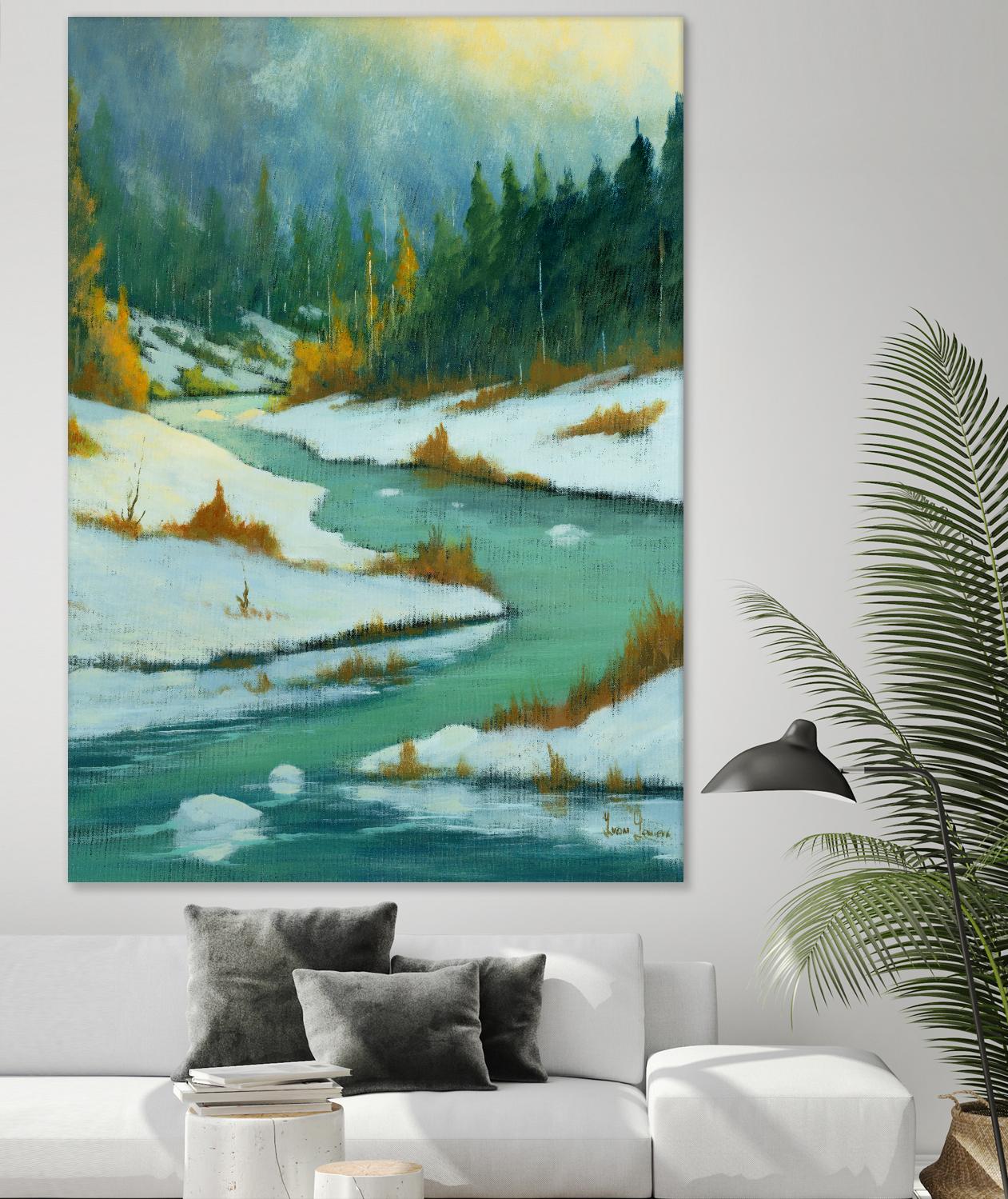 Le dégel by Yvon Lemieux on GIANT ART - green landscape