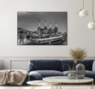 Trains pass Battersea Power Sation by Nick Jackson on GIANT ART - white city scene