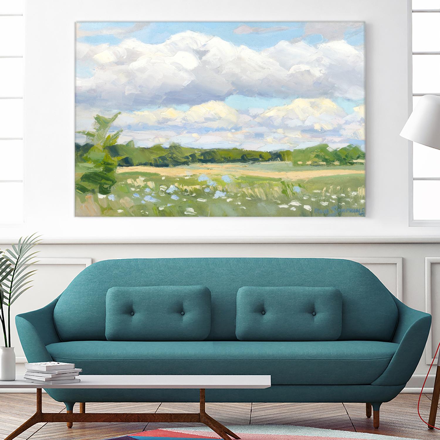 Blue Chickory Fields by Ron Simpkins on GIANT ART - blue landscape