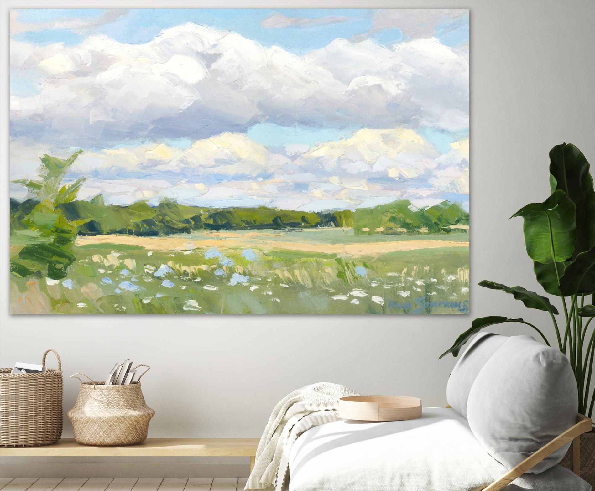 Blue Chickory Fields by Ron Simpkins on GIANT ART - blue landscape