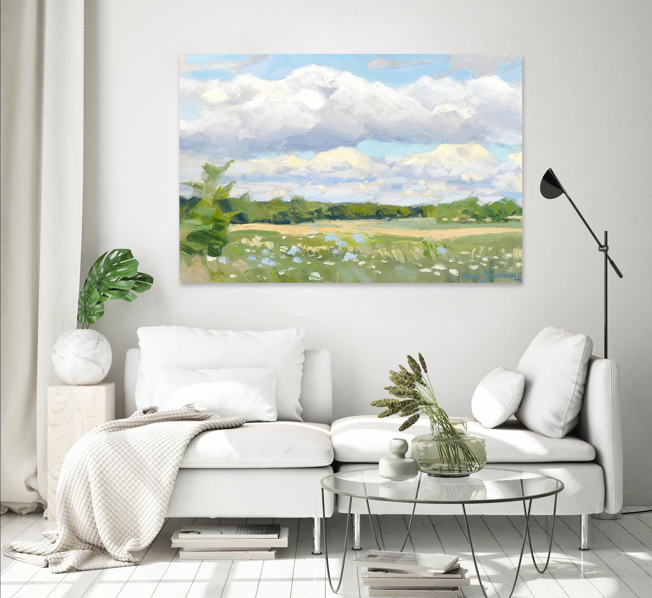 Blue Chickory Fields by Ron Simpkins on GIANT ART - green landscape canadien