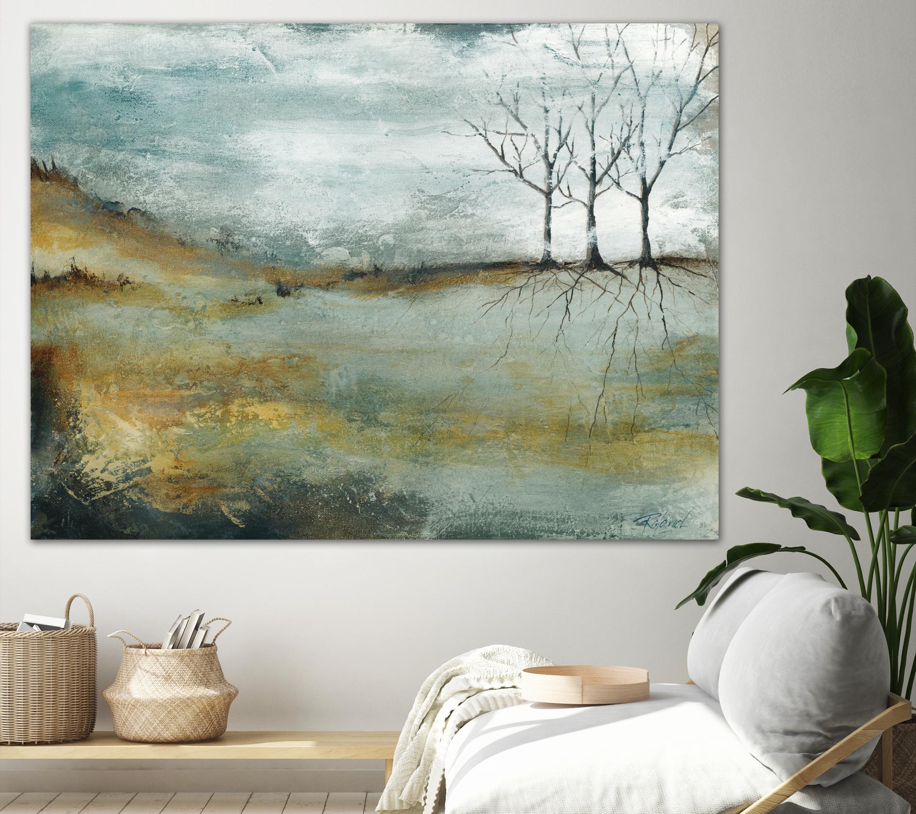 Les trois arbres by Roland Benoît on GIANT ART - grey trees