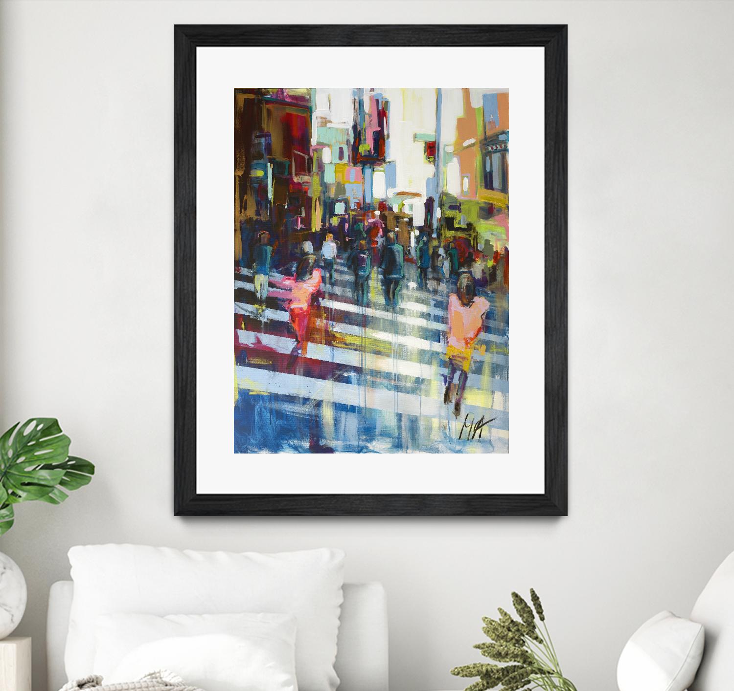Vie City by Marc Archambault on GIANT ART - orange figurative pietons