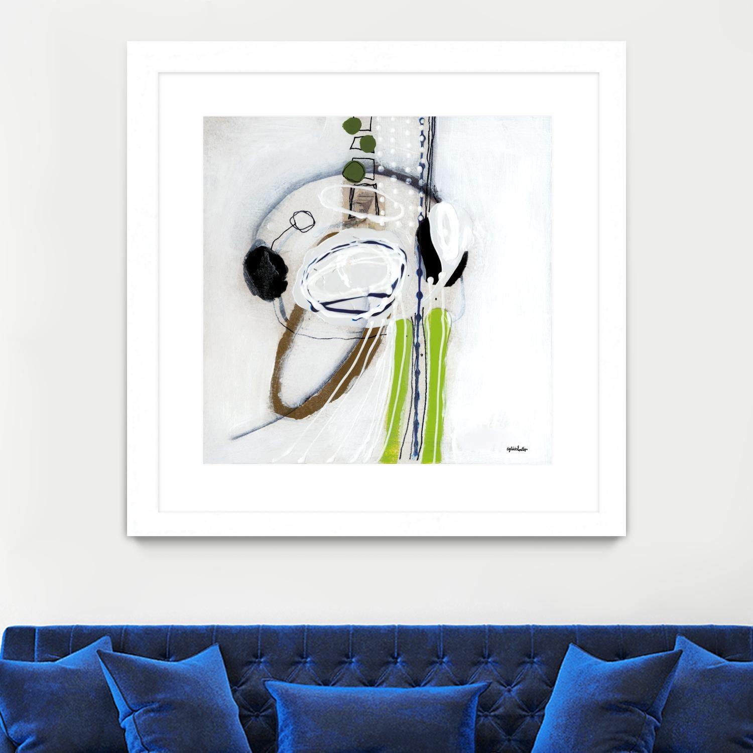 Tour de piste 4 by Sylvie Cloutier on GIANT ART - green abstract