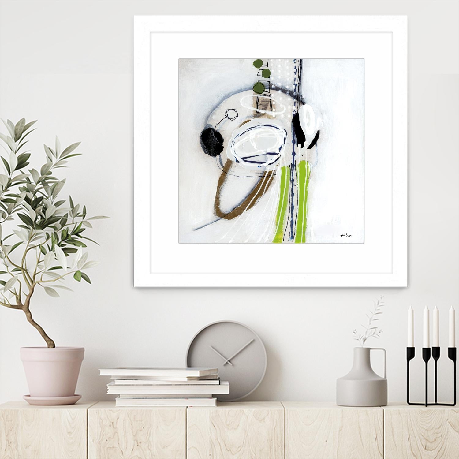 Tour de piste 4 by Sylvie Cloutier on GIANT ART - green abstract