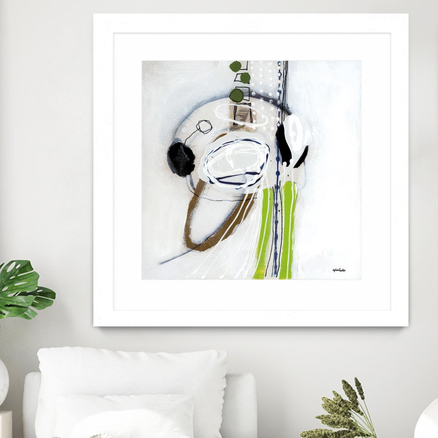 Tour de piste 4 by Sylvie Cloutier on GIANT ART - green abstract
