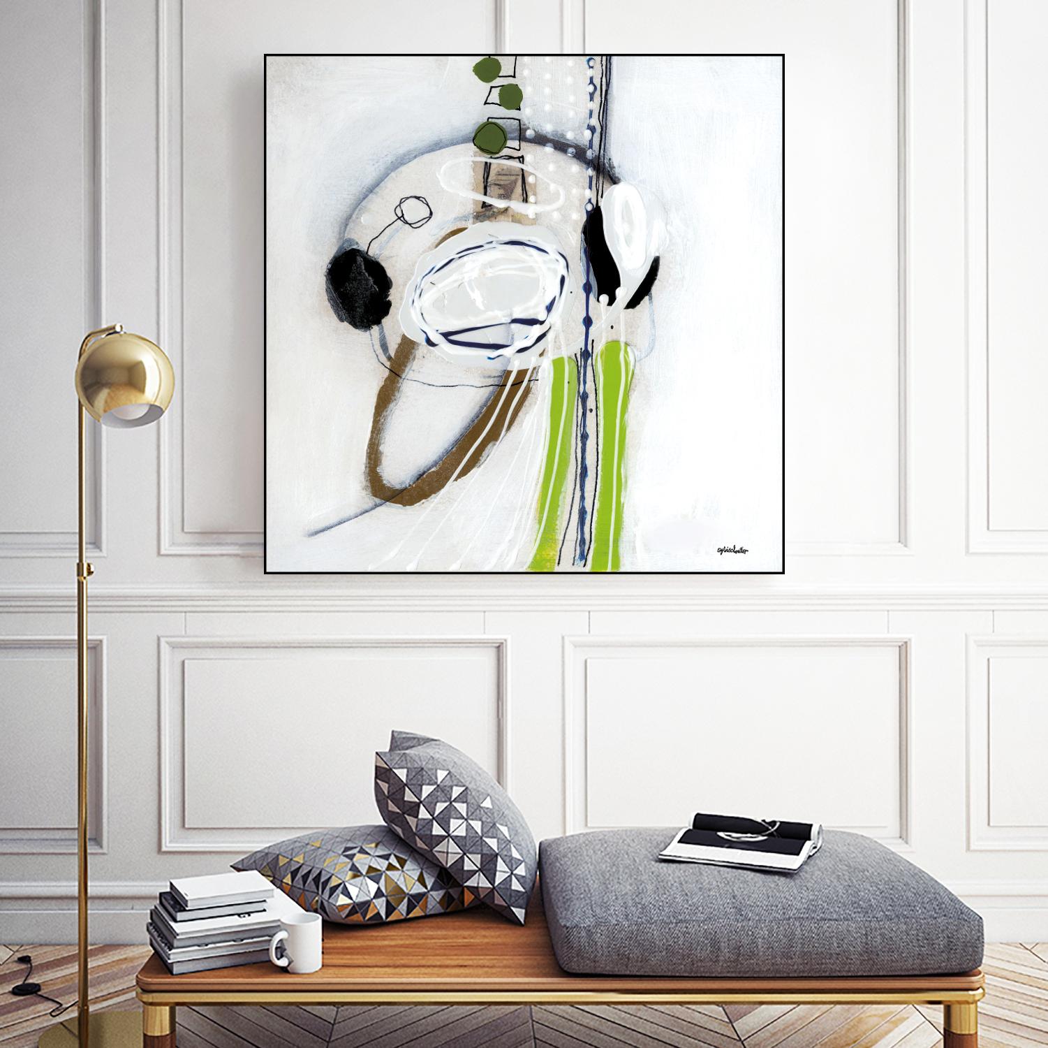 Tour de piste 4 by Sylvie Cloutier on GIANT ART - green abstract