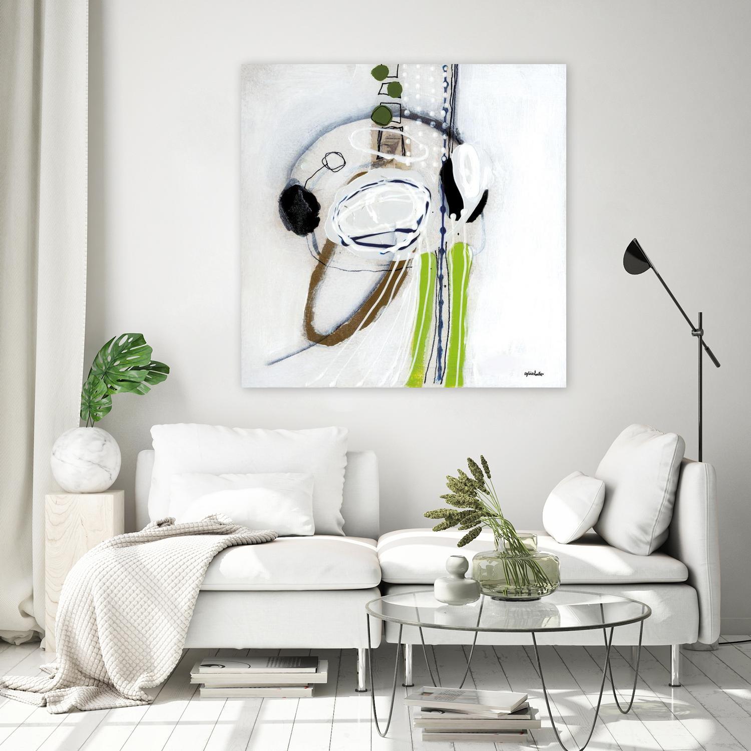 Tour de piste 4 by Sylvie Cloutier on GIANT ART - green abstract