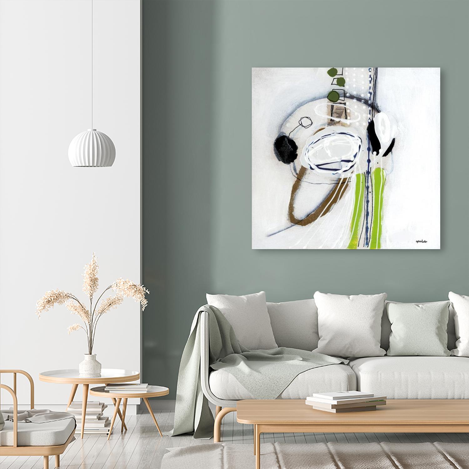 Tour de piste 4 by Sylvie Cloutier on GIANT ART - green abstract