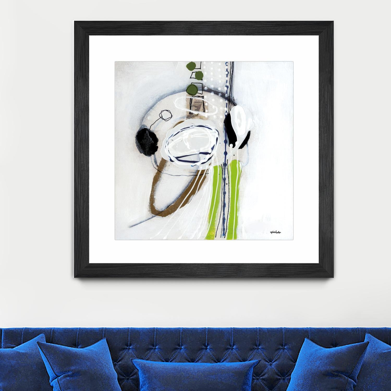 Tour de piste 4 by Sylvie Cloutier on GIANT ART - green abstract