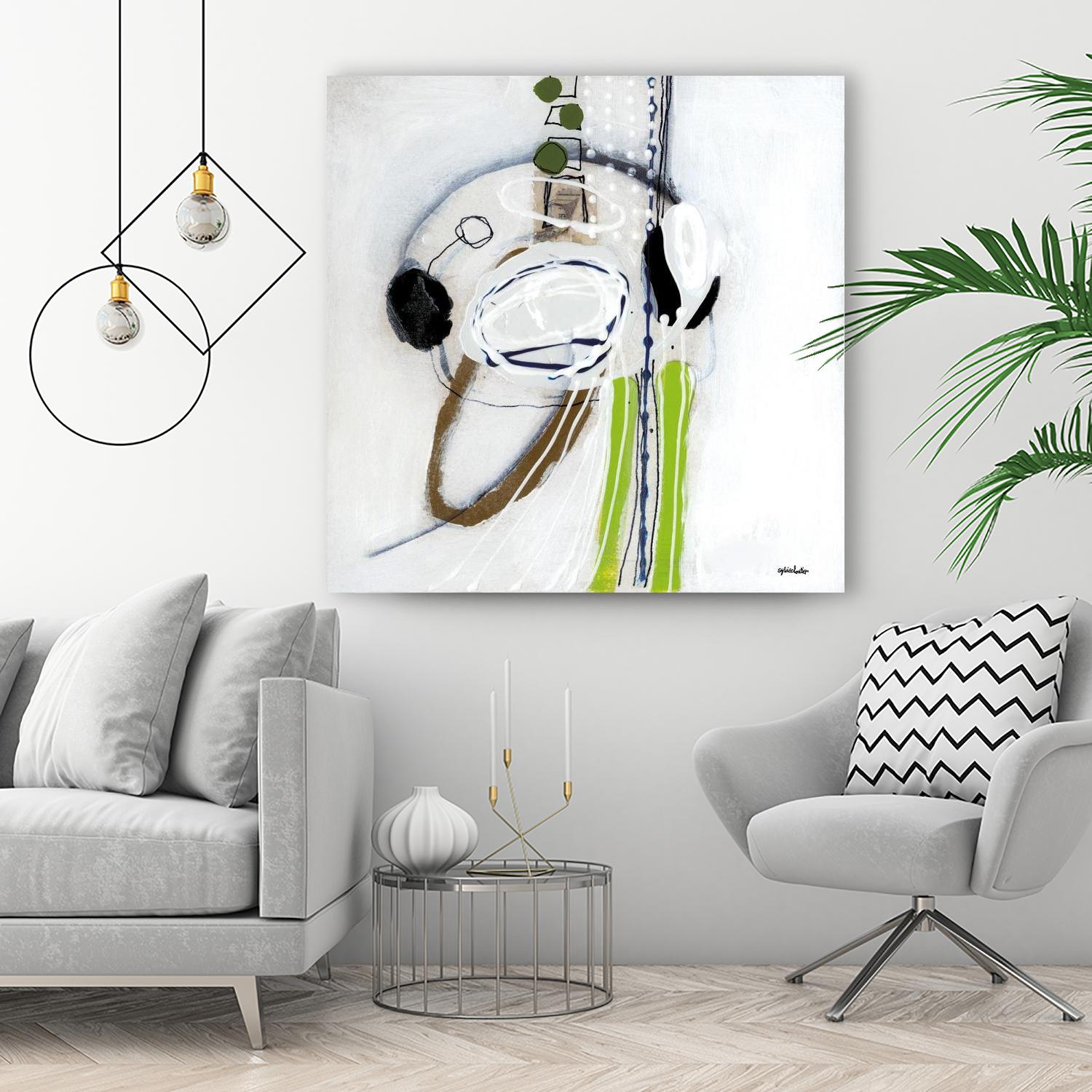 Tour de piste 4 by Sylvie Cloutier on GIANT ART - green abstract
