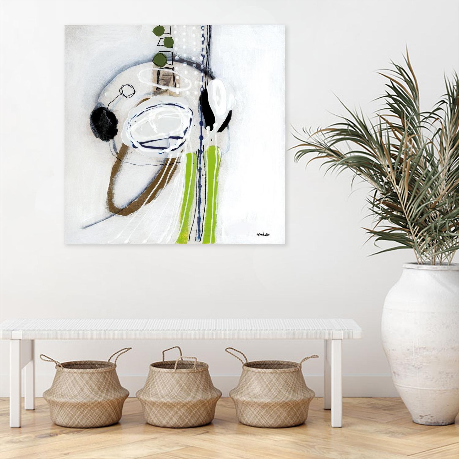 Tour de piste 4 by Sylvie Cloutier on GIANT ART - green abstract