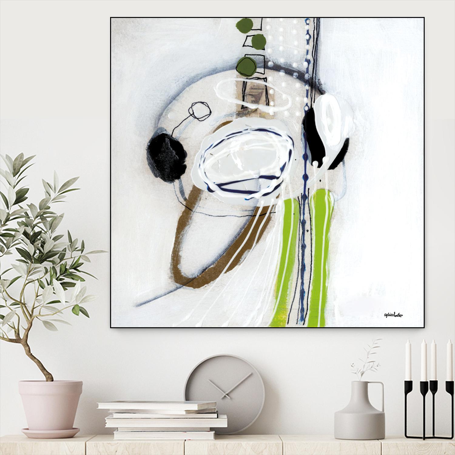 Tour de piste 4 by Sylvie Cloutier on GIANT ART - green abstract