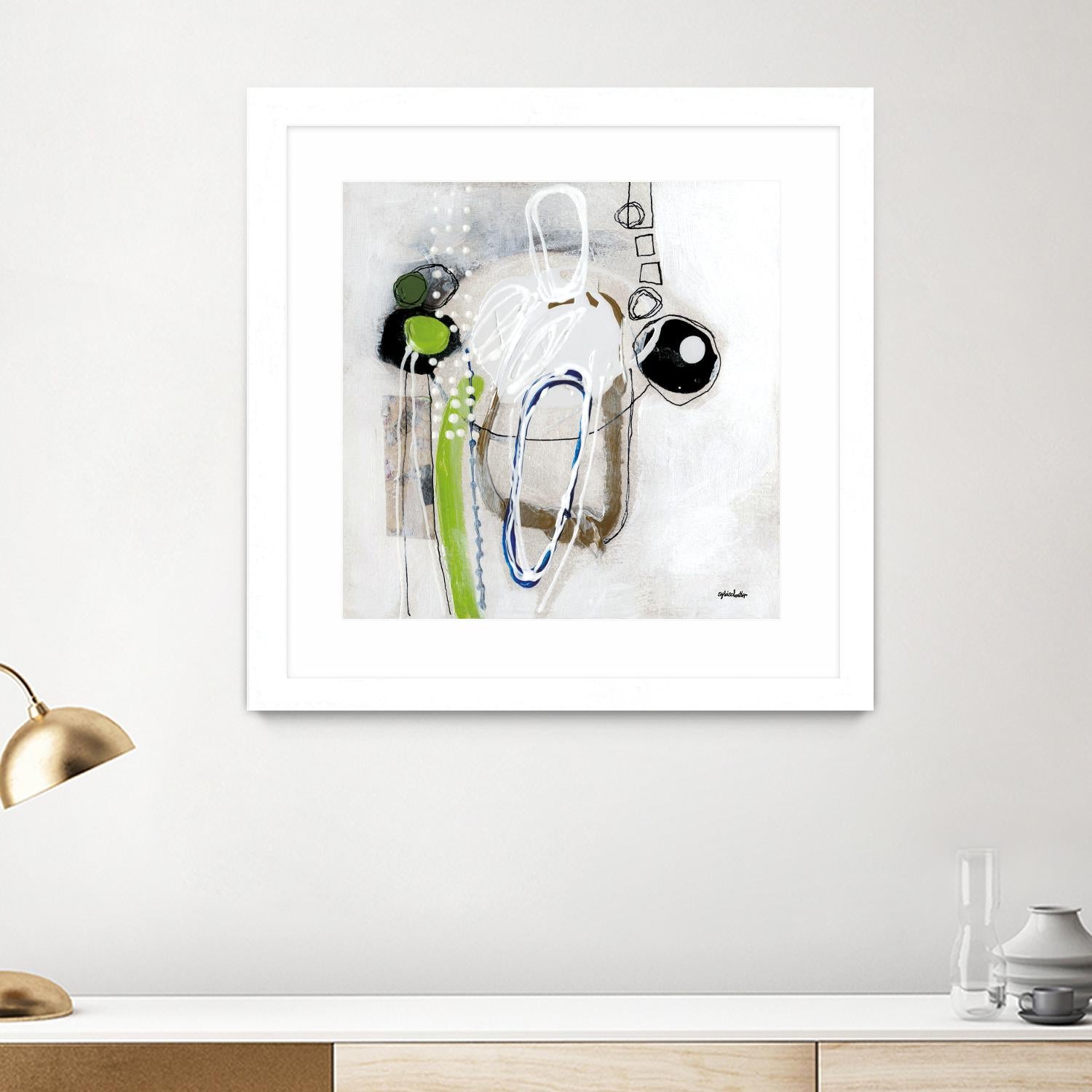 Tour de piste 3 by Sylvie Cloutier on GIANT ART - green abstract