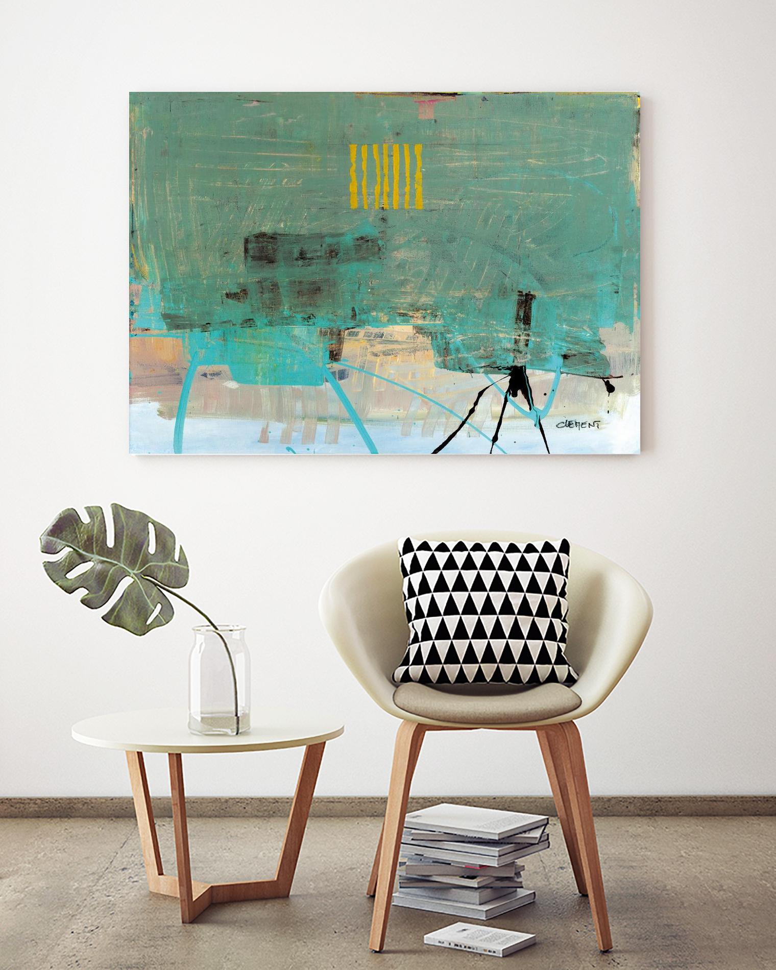 Hilarité by Jacques Clement on GIANT ART - green abstract canadien