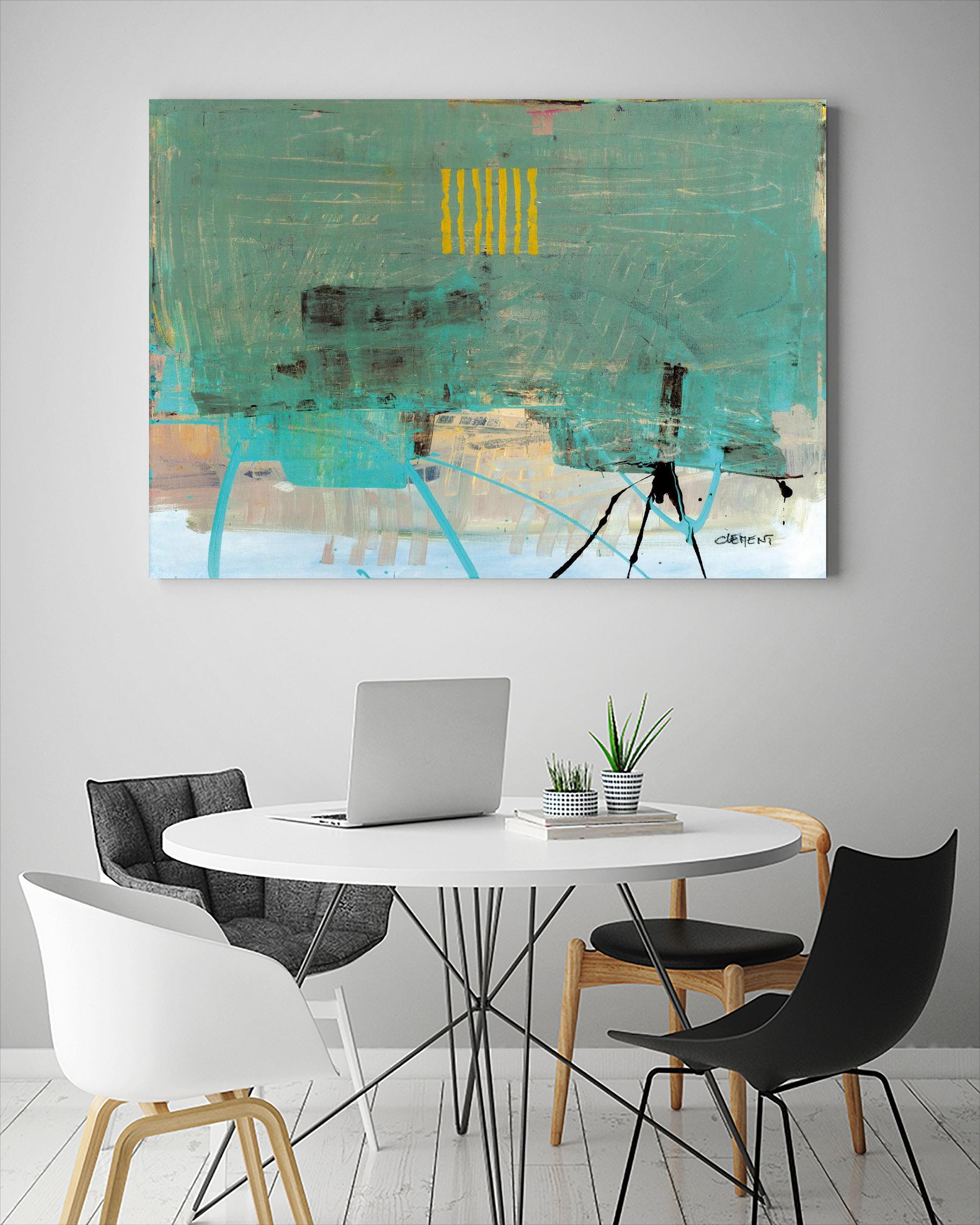 Hilarité by Jacques Clement on GIANT ART - green abstract canadien