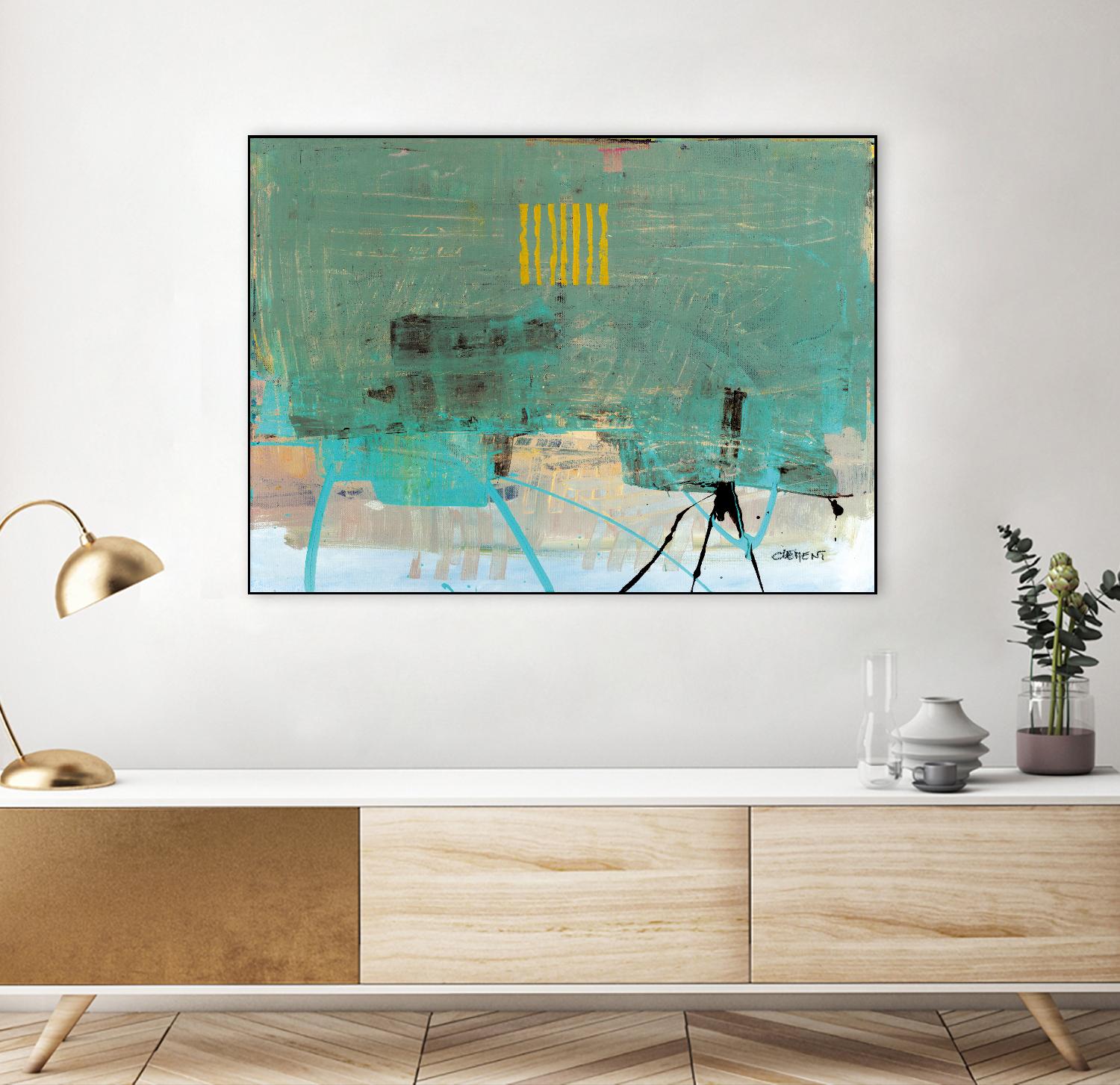 Hilarité by Jacques Clement on GIANT ART - turquoise abstract