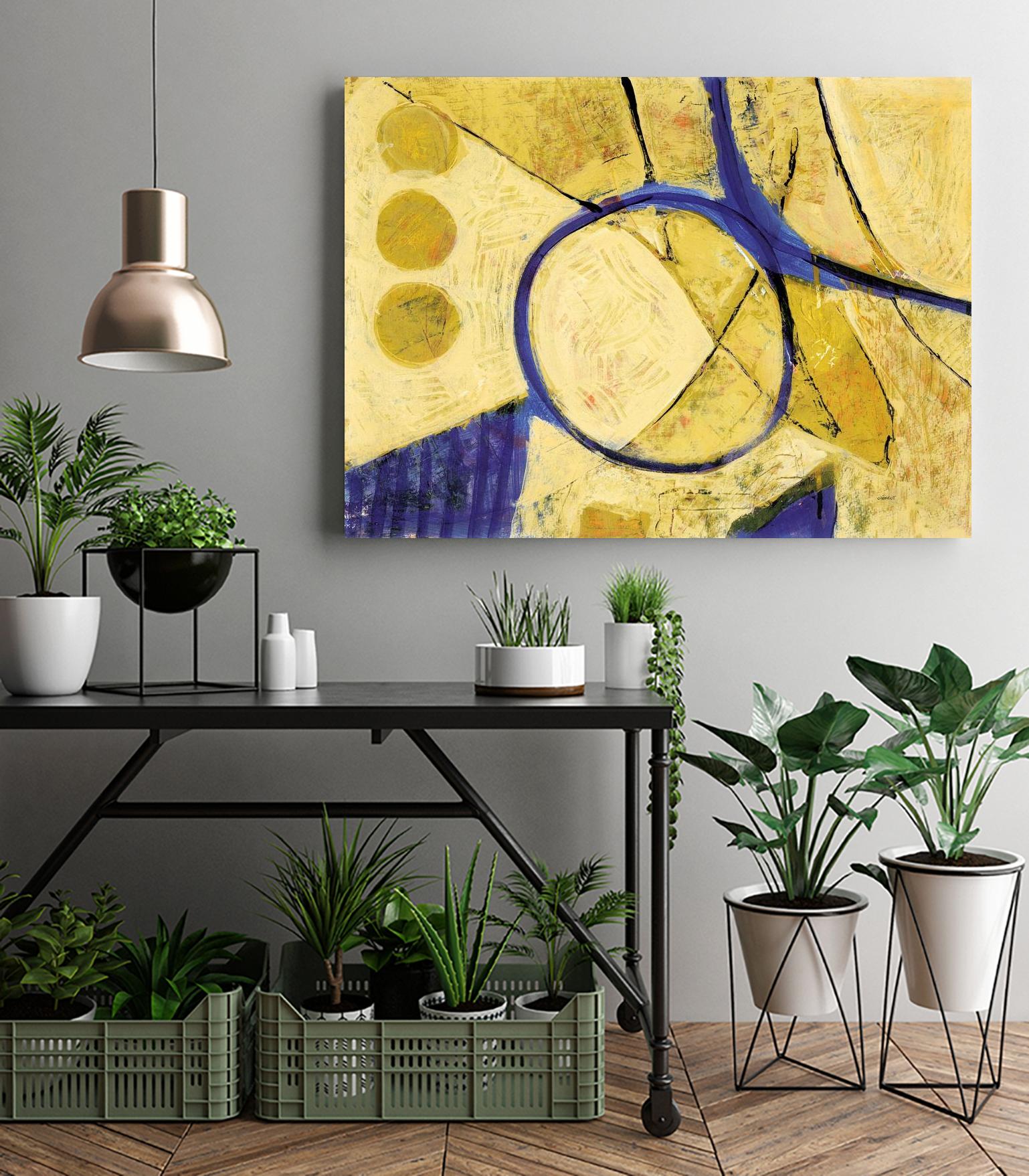Festif by Jacques Clement on GIANT ART - yellow abstract