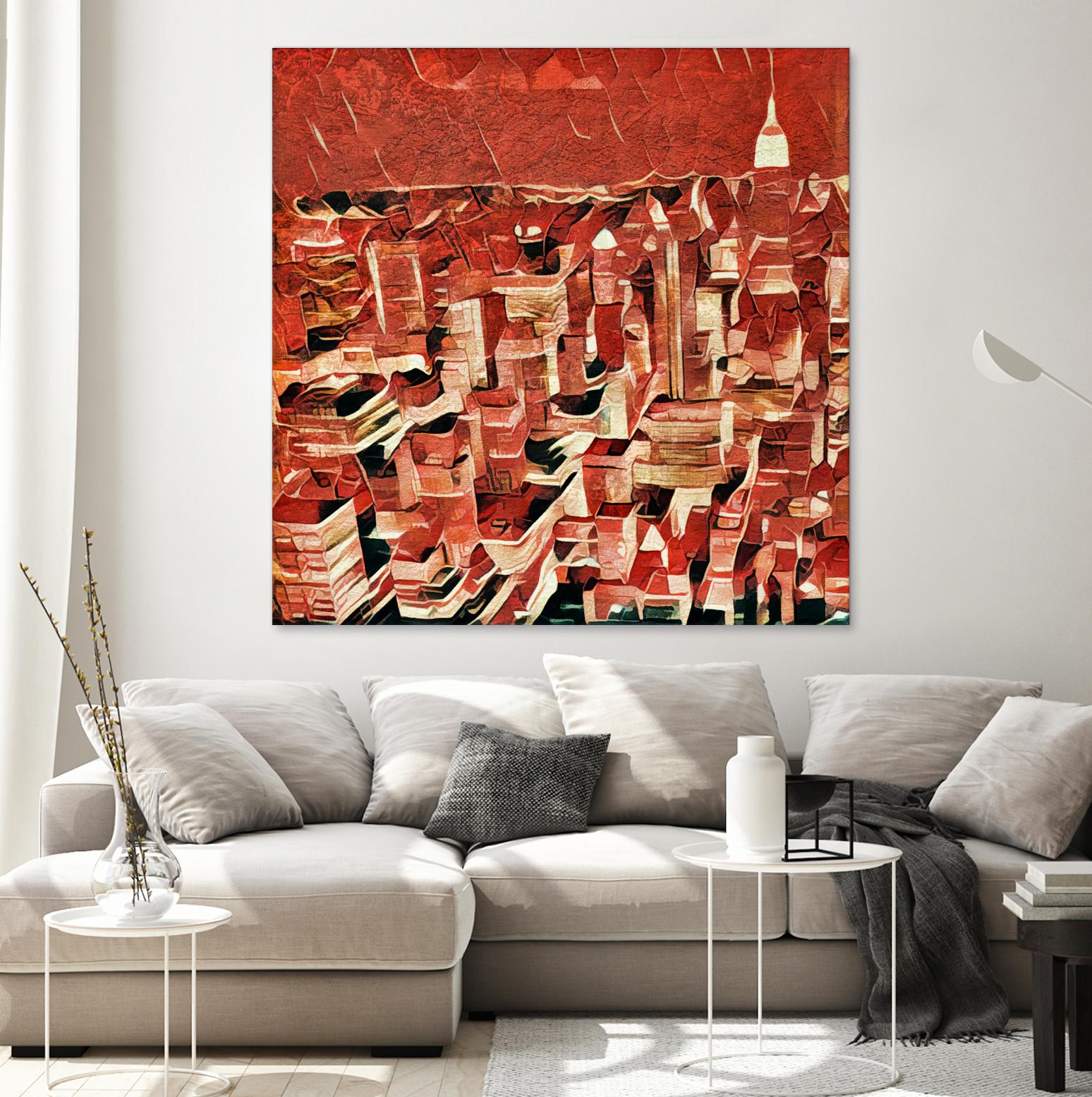 Distorted city scene 1 by Jean-François Dupuis on GIANT ART - beige city scene