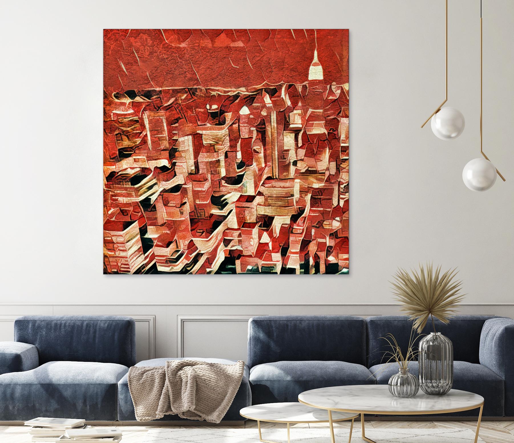Distorted city scene 1 by Jean-François Dupuis on GIANT ART - beige city scene