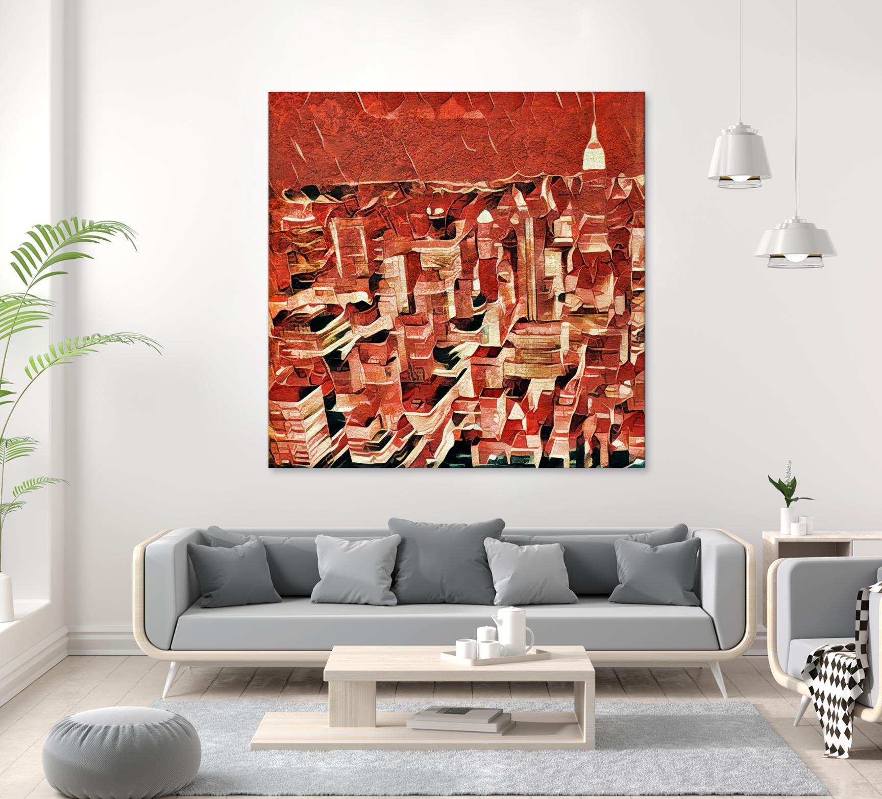 Distorted city scene 1 by Jean-François Dupuis on GIANT ART - beige city scene