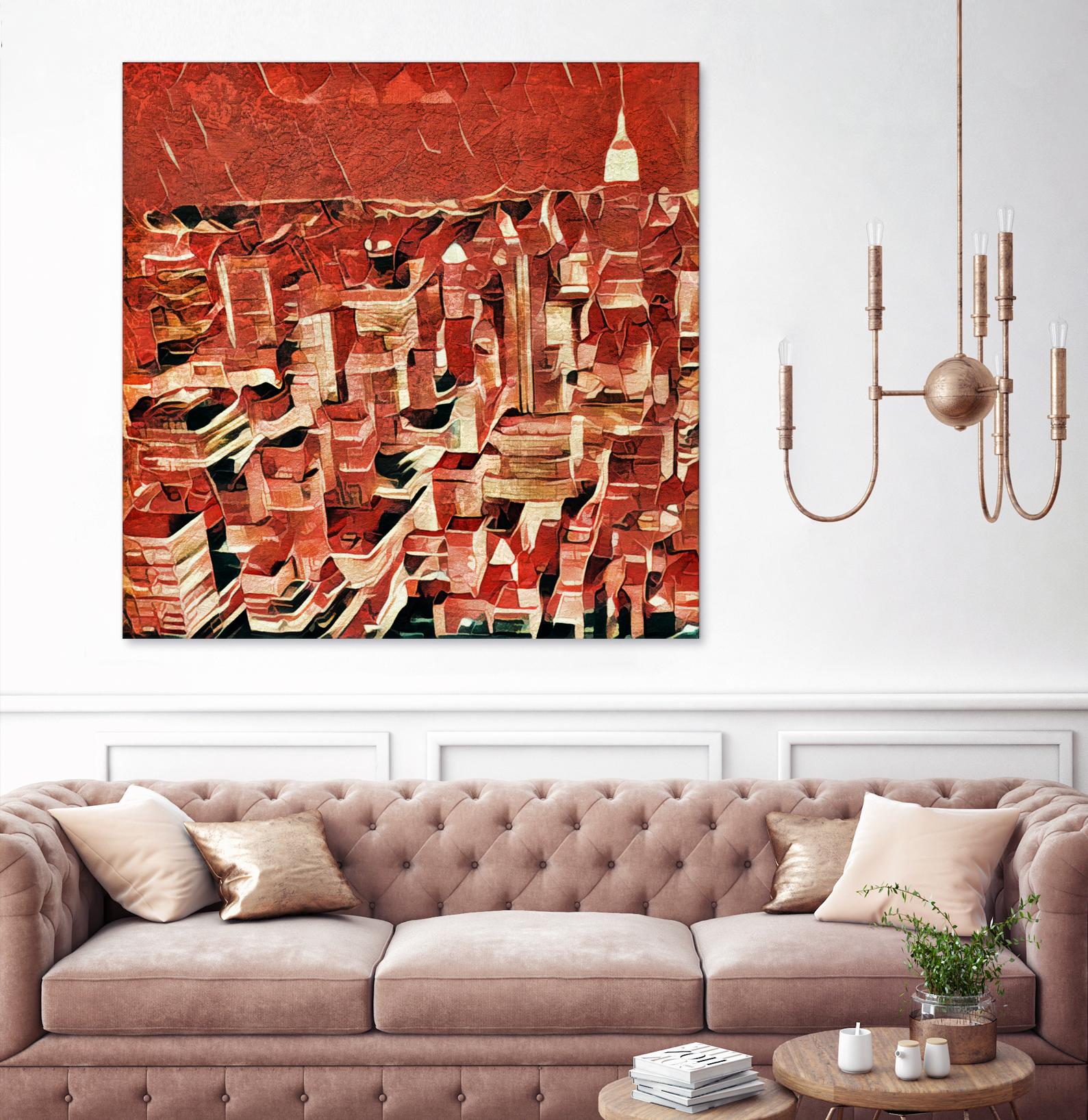 Distorted city scene 1 by Jean-François Dupuis on GIANT ART - beige city scene