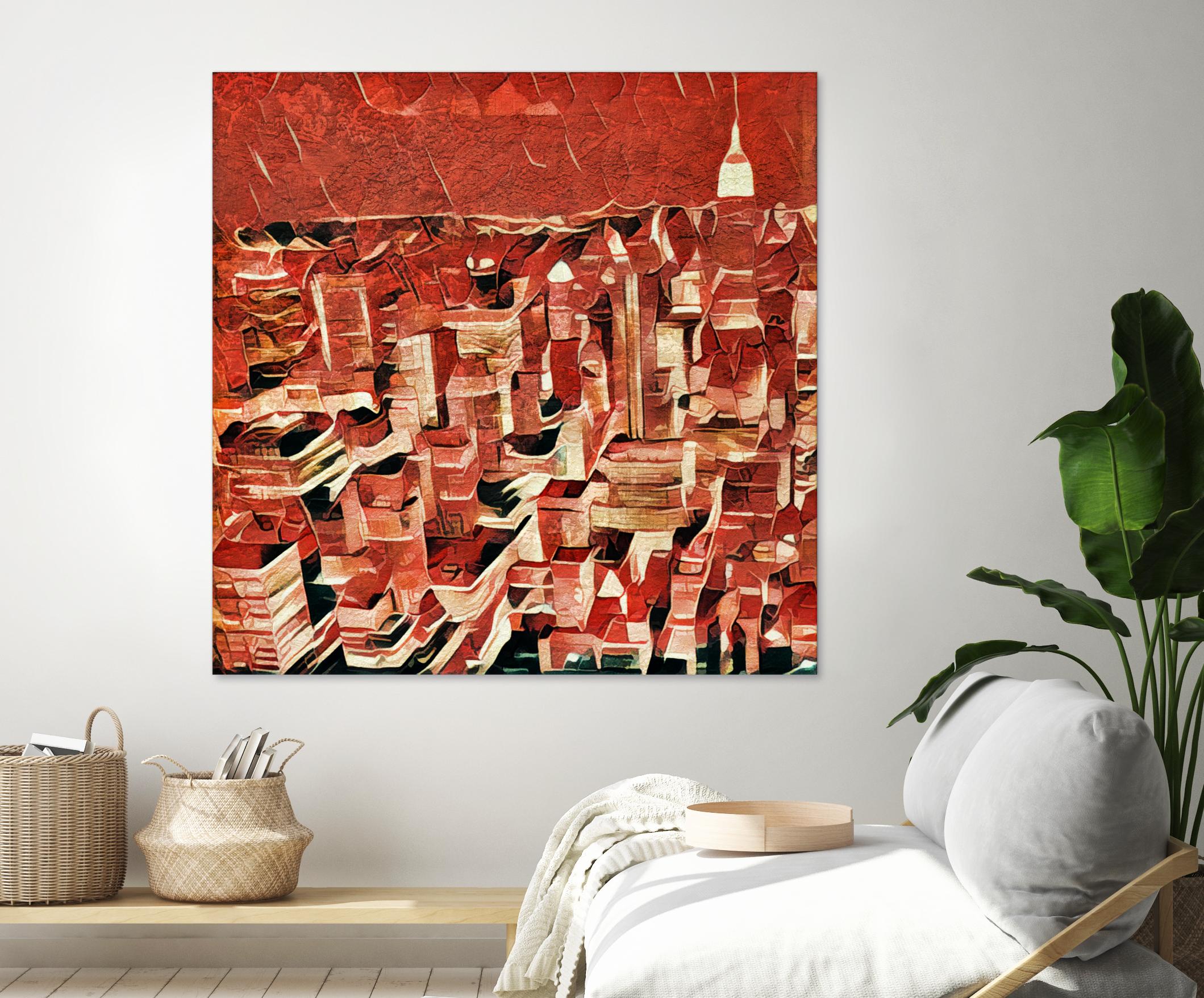 Distorted city scene 1 by Jean-François Dupuis on GIANT ART - beige city scene