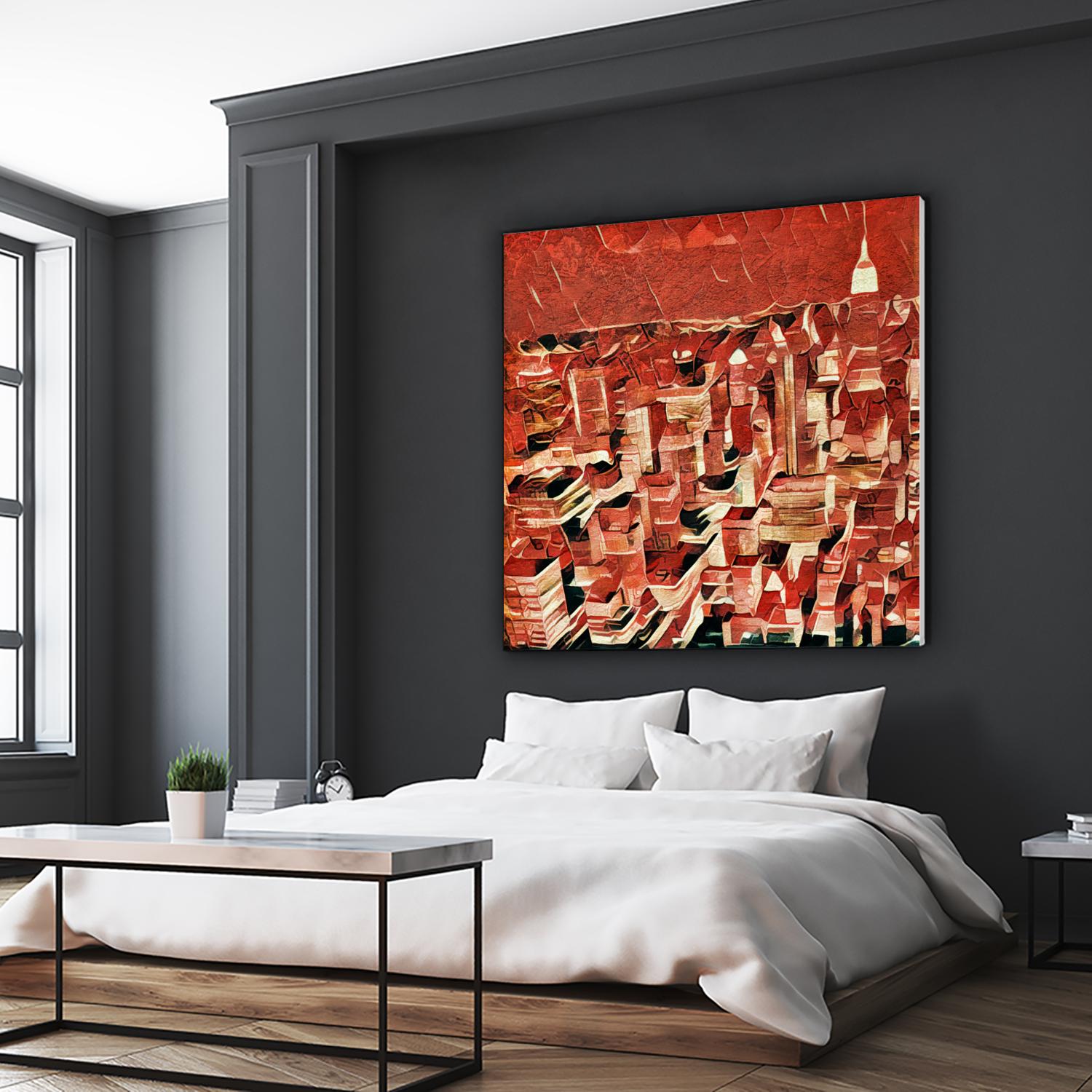 Distorted city scene 1 by Jean-François Dupuis on GIANT ART - beige city scene