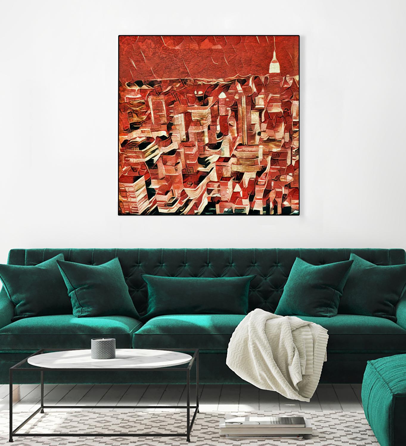 Distorted city scene 1 by Jean-François Dupuis on GIANT ART - beige city scene