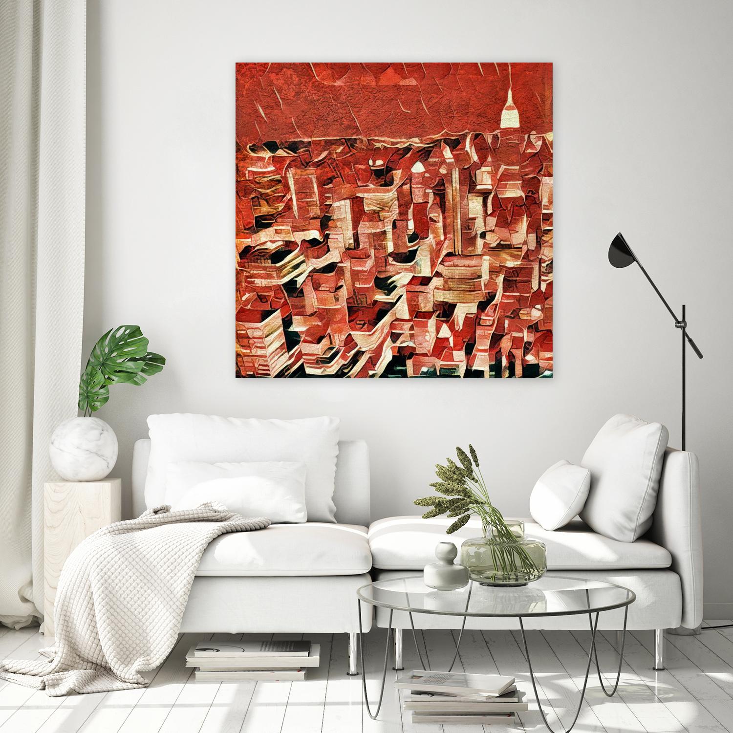 Distorted city scene 1 by Jean-François Dupuis on GIANT ART - beige architecture city center