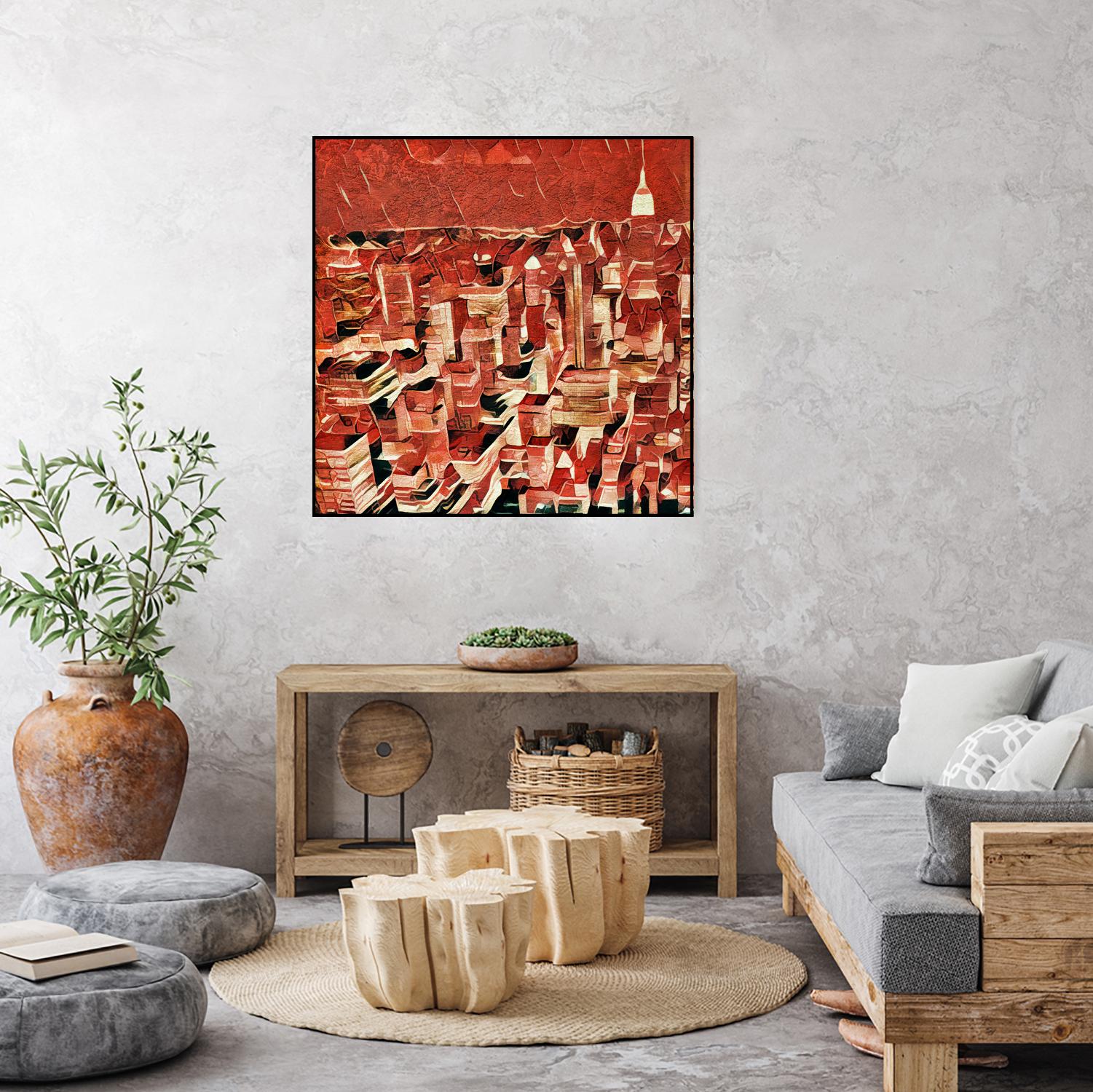 Distorted city scene 1 by Jean-François Dupuis on GIANT ART - beige city scene