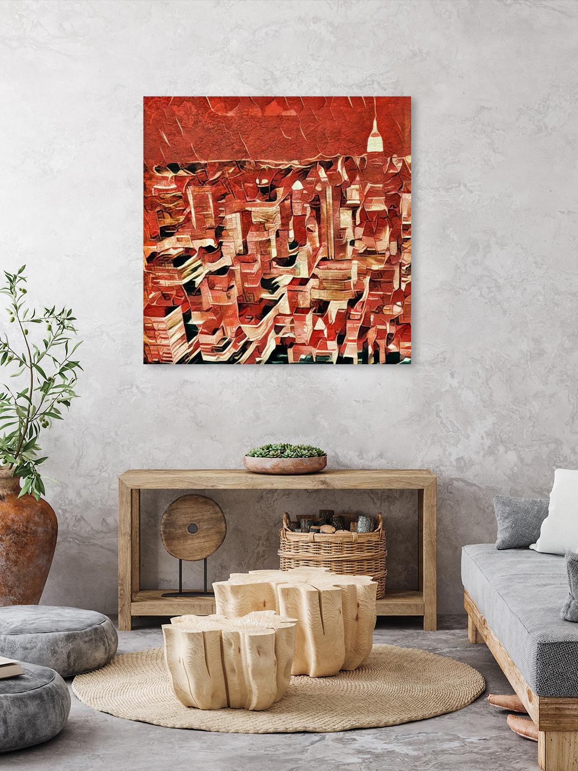 Distorted city scene 1 by Jean-François Dupuis on GIANT ART - beige architecture city center