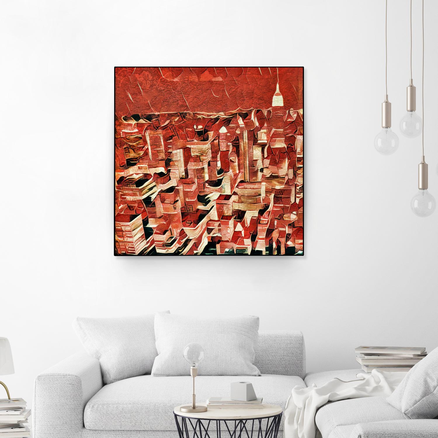 Distorted city scene 1 by Jean-François Dupuis on GIANT ART - beige city scene